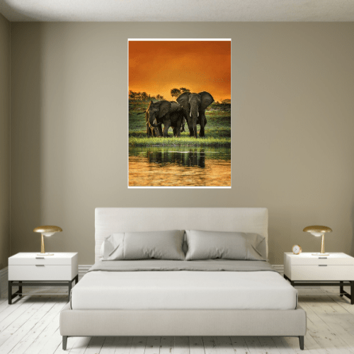 Tableau Savane Africaine Elephant