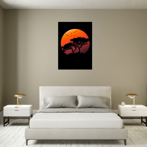 Tableau Africain Coucher De Soleil