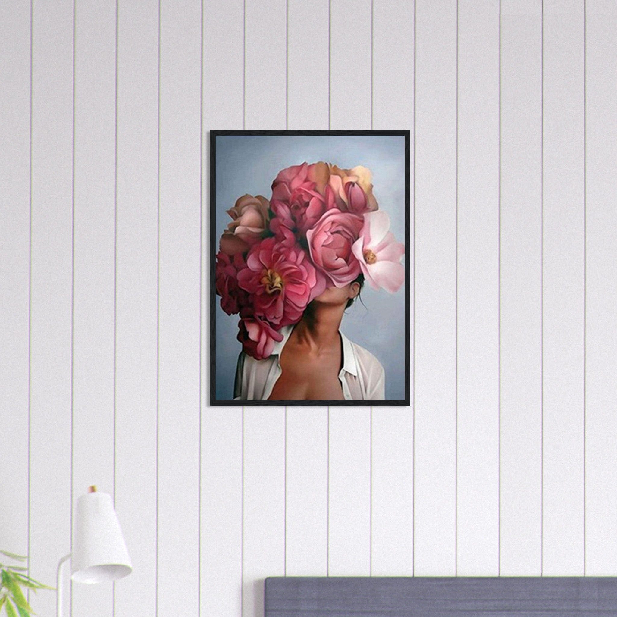 Canvanation Print Material 50x70 cm / 20x28″ Tableau Femme Fleurs Cheveux Rouge