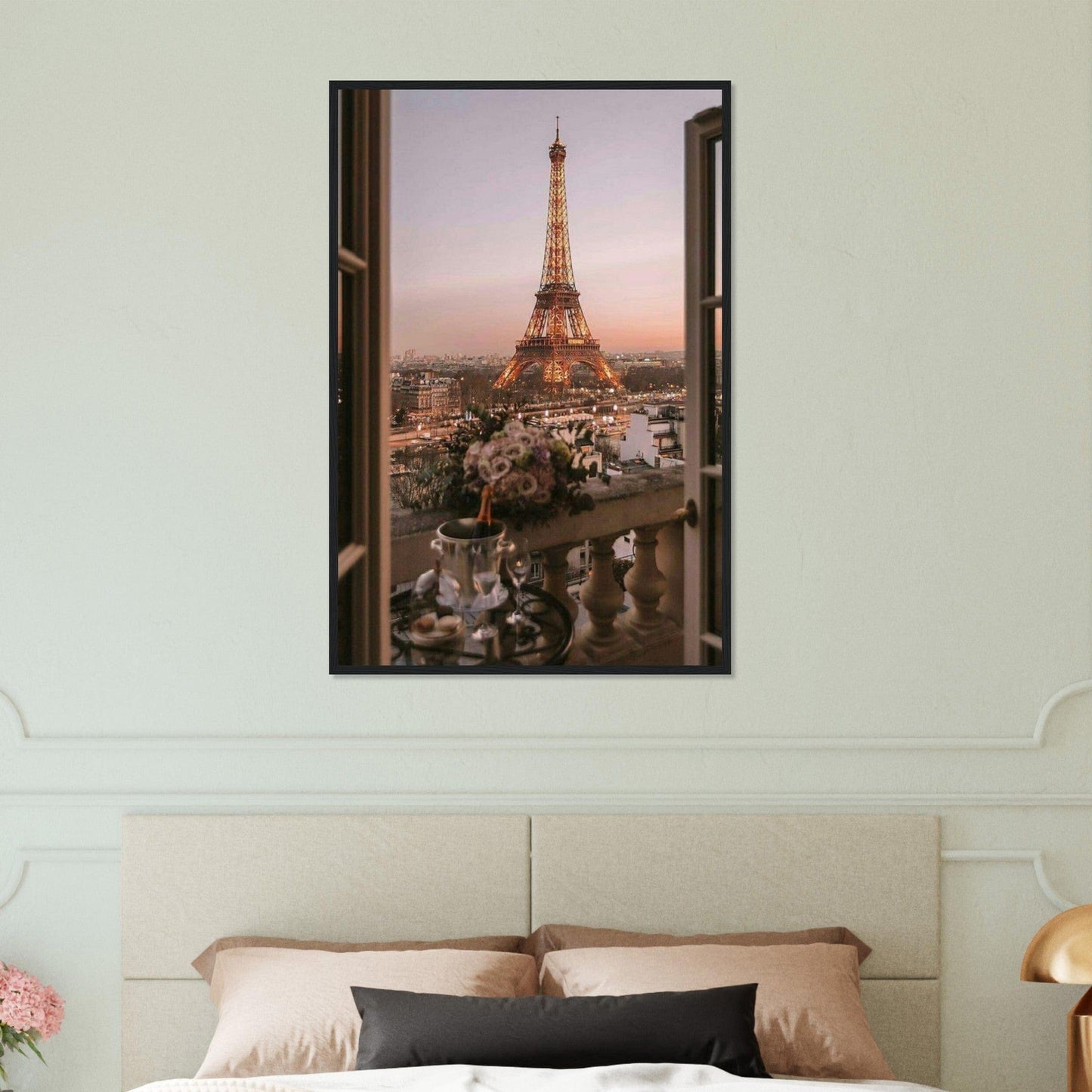 Tableau Tour Eiffel Paris Vue Chambre Canvanation