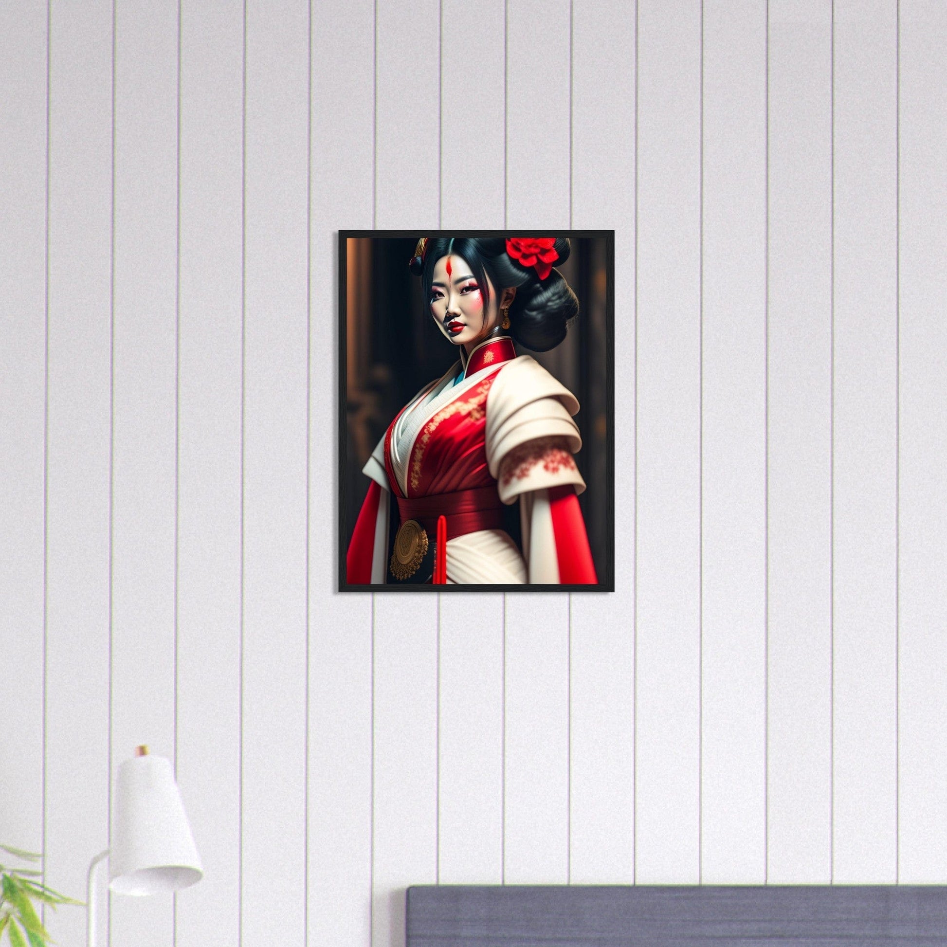 Tableau Japon Geisha En Rouge Et Blanc Canvanation