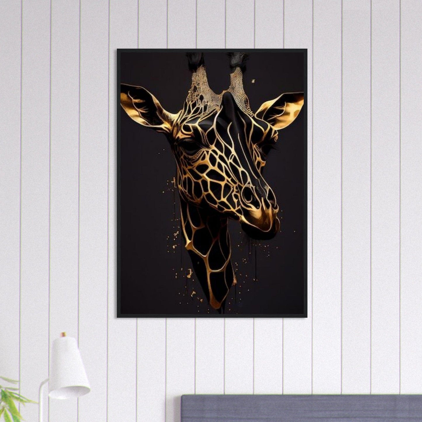 Tableau Girafe Savane Or Canvanation