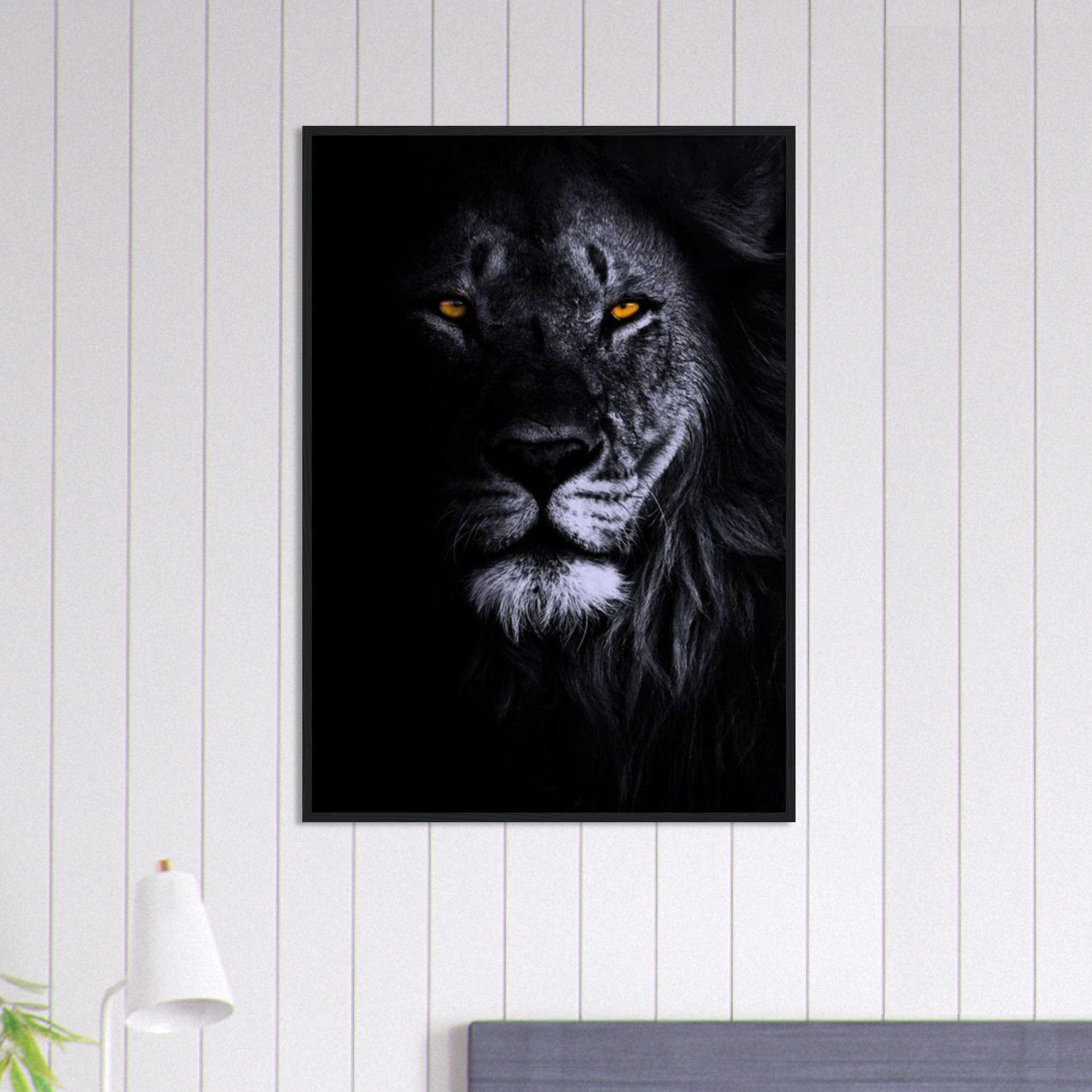 Canvanation Print Material 70x100 cm / 28x40″ Tableau Lion Feu Bleu Orange