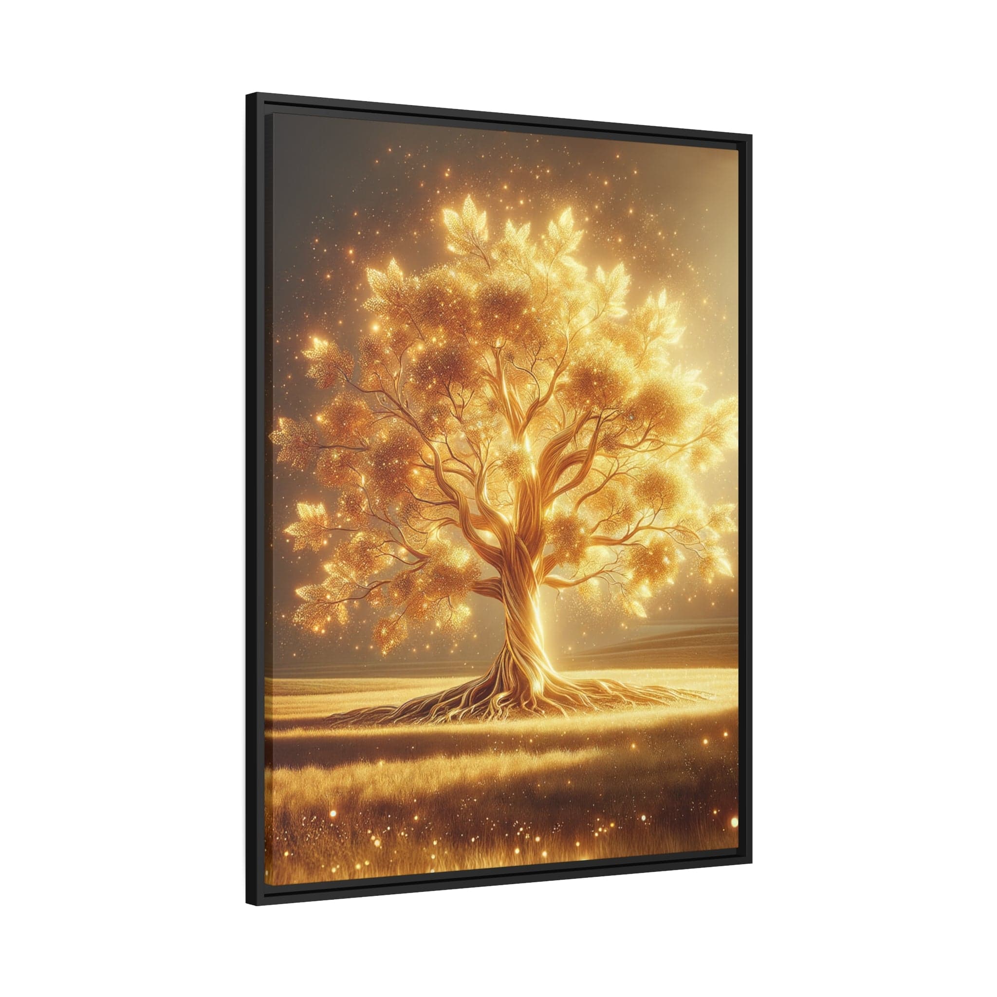 Printify Canvas Tableau Arbre De Vie Les Feuilles D'or Bruissent Dans Le Vent