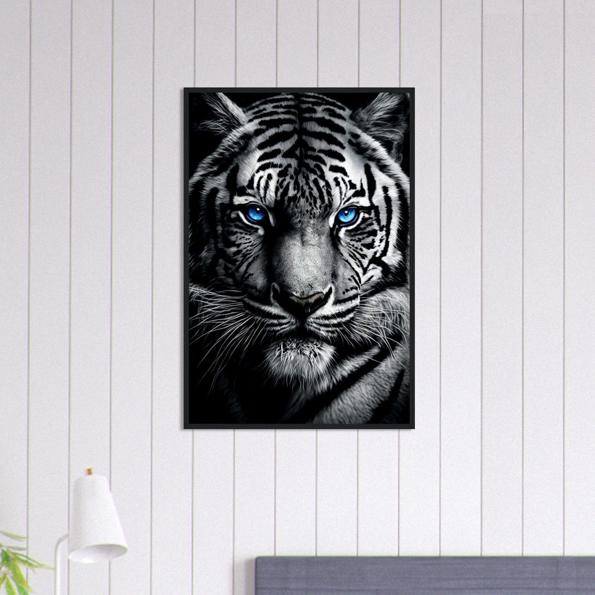 Canvanation Print Material 60x90 cm / 24x36″ Tableau Tigre Yeux Bleu