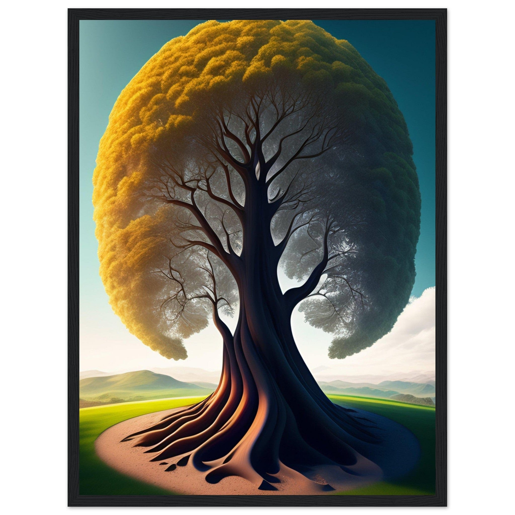 Canvanation Print Material Tableau Arbre De Vie Jaune