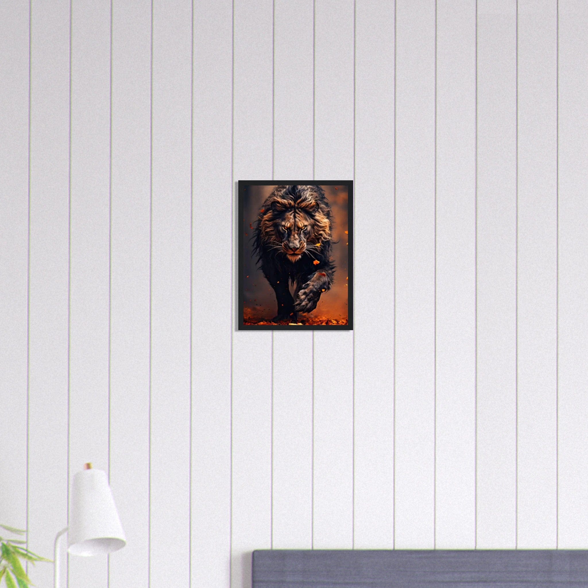 Canvanation Print Material 30x40 cm / 12x16″ Tableau Lion Feu Orange