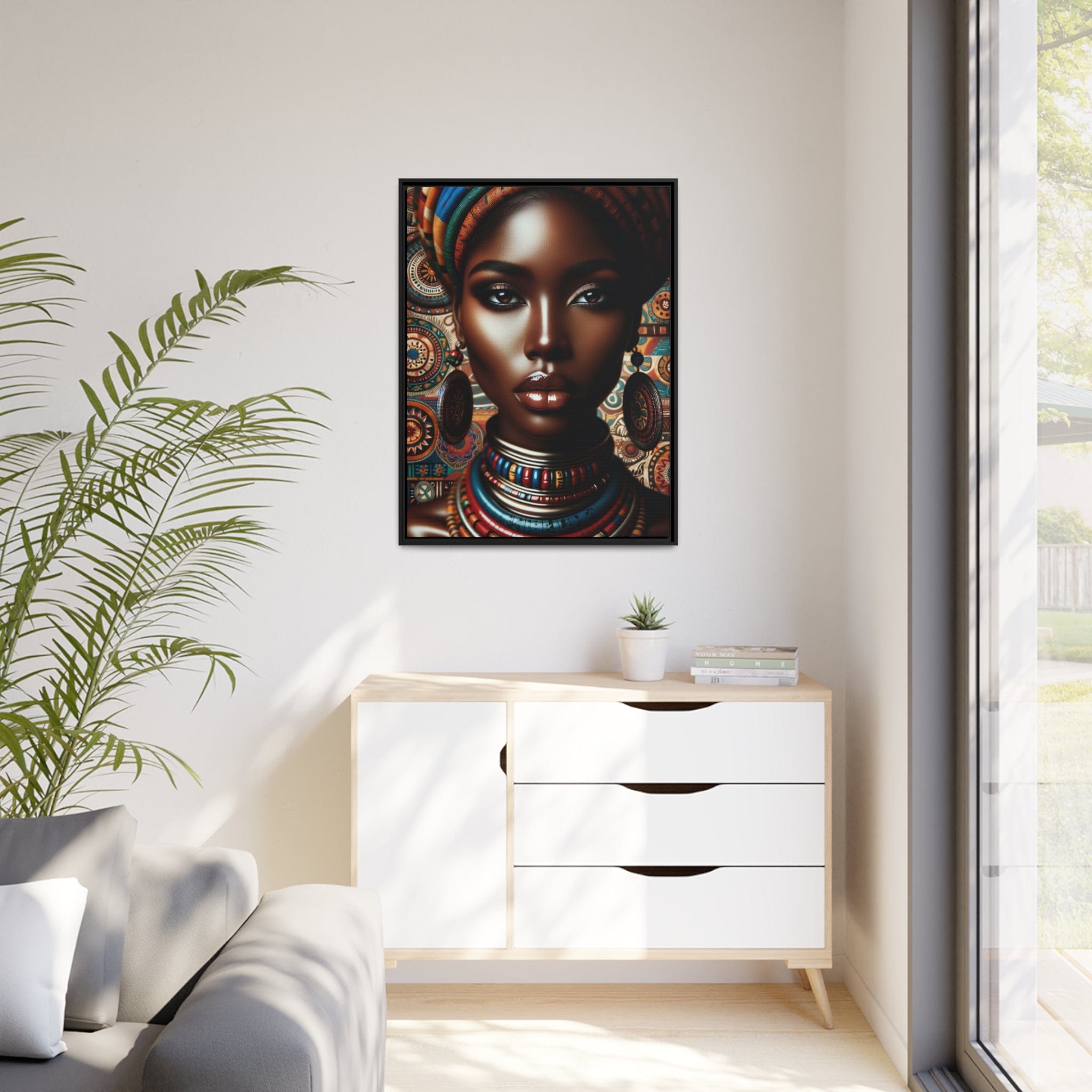 Printify Canvas Tableau "La puissance et la grâce : Évocation des femmes africaines à travers les coups de pinceau"