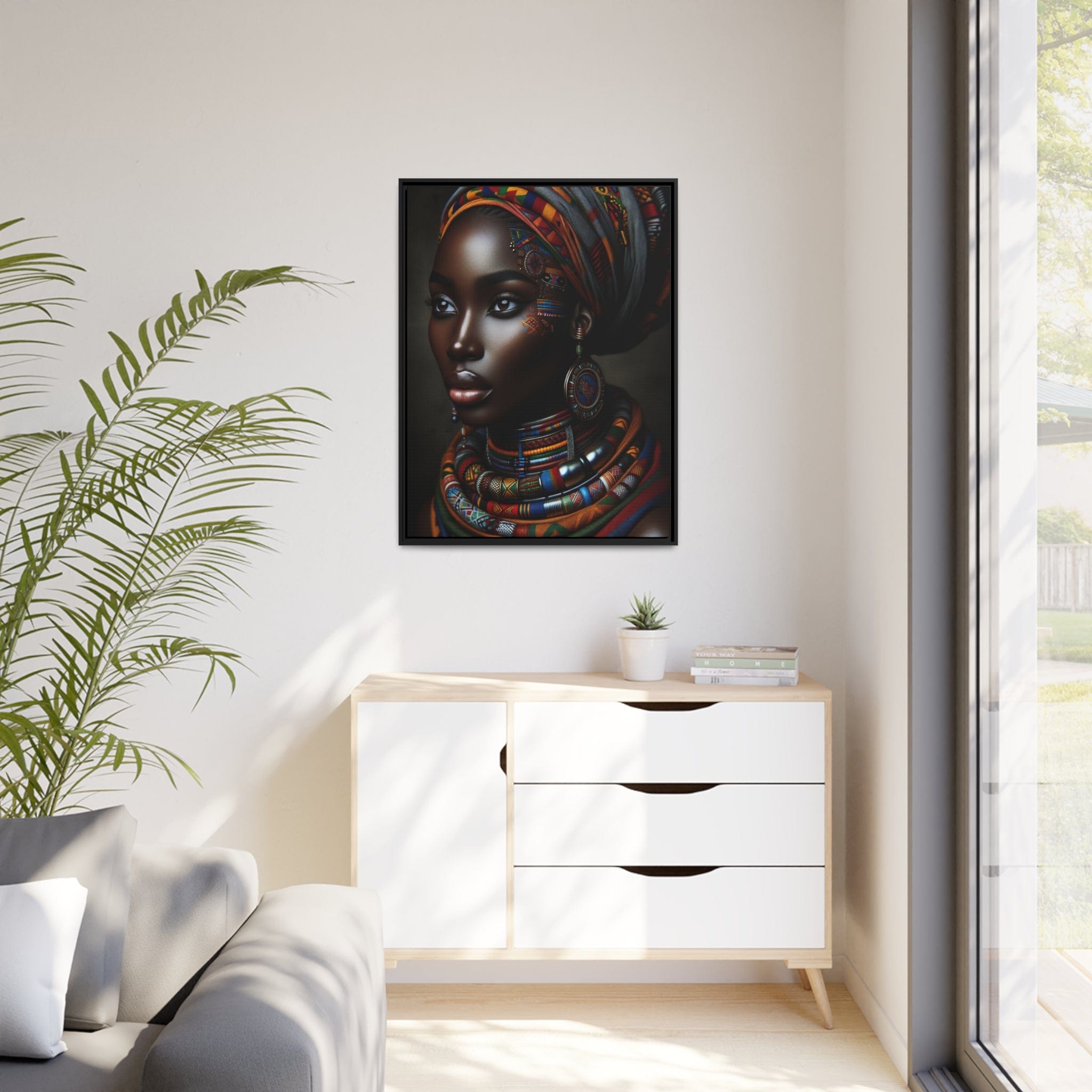 Printify Canvas Tableau "La beauté africaine: un portrait captivant de la femme"