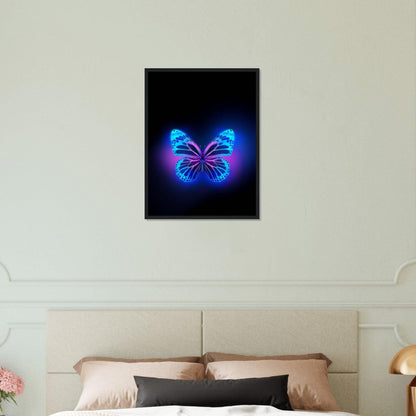 Tableau Papillon Bleu Nuit Eclatant HD