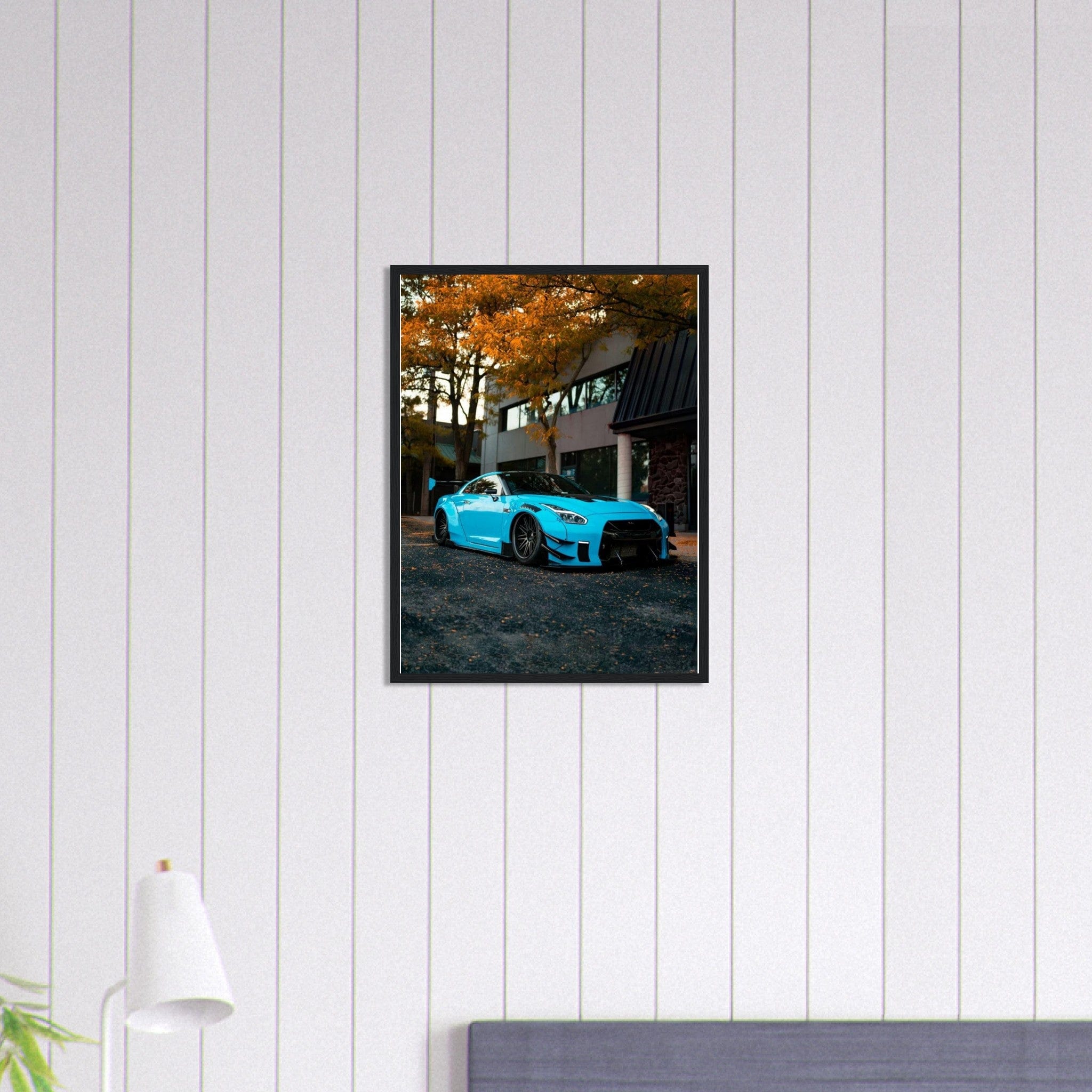 Canvanation Print Material 45x60 cm / 18x24″ Tableau Voiture Nissan Skyline Bleu