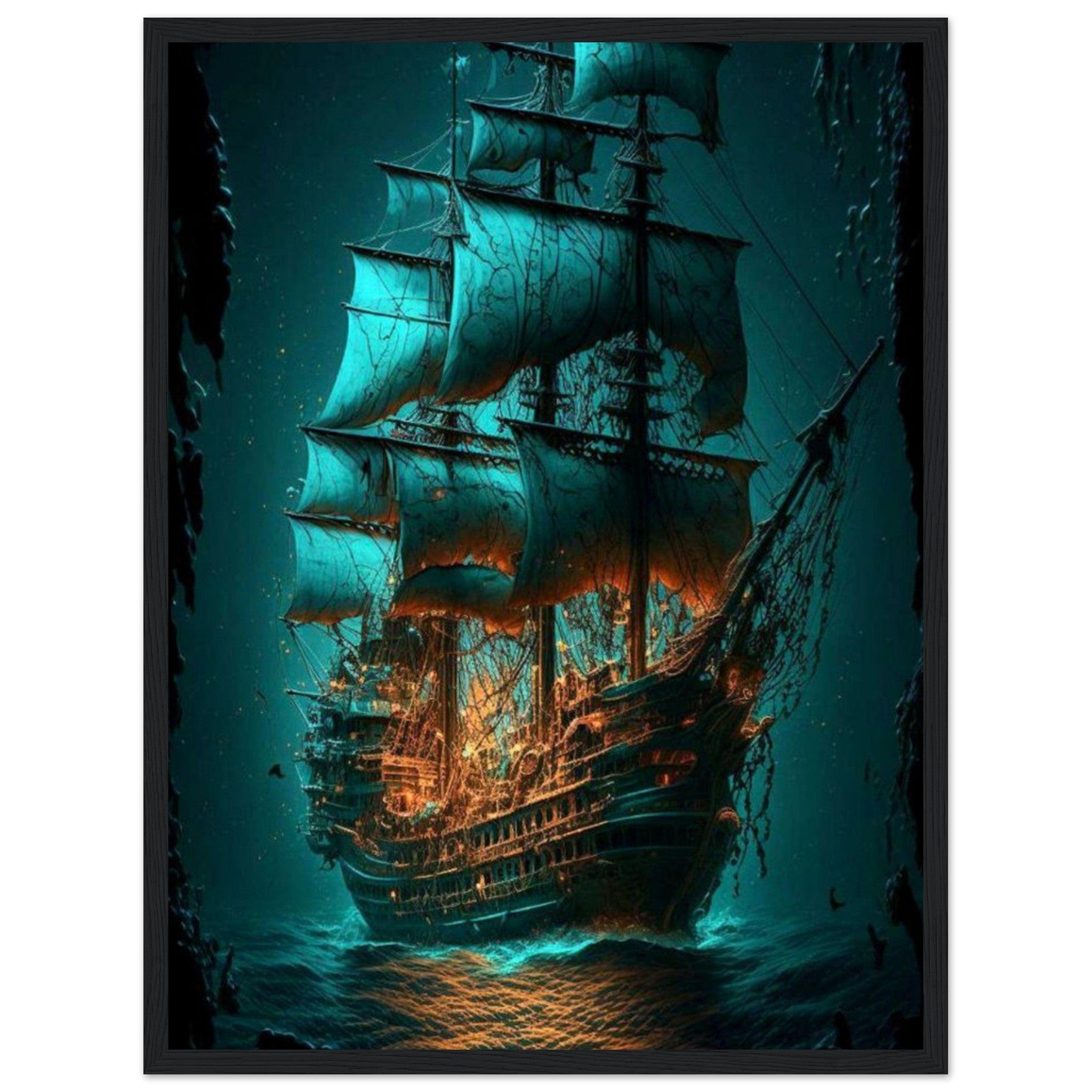 Canvanation Print Material Tableau Voilier Pirate De Nuit