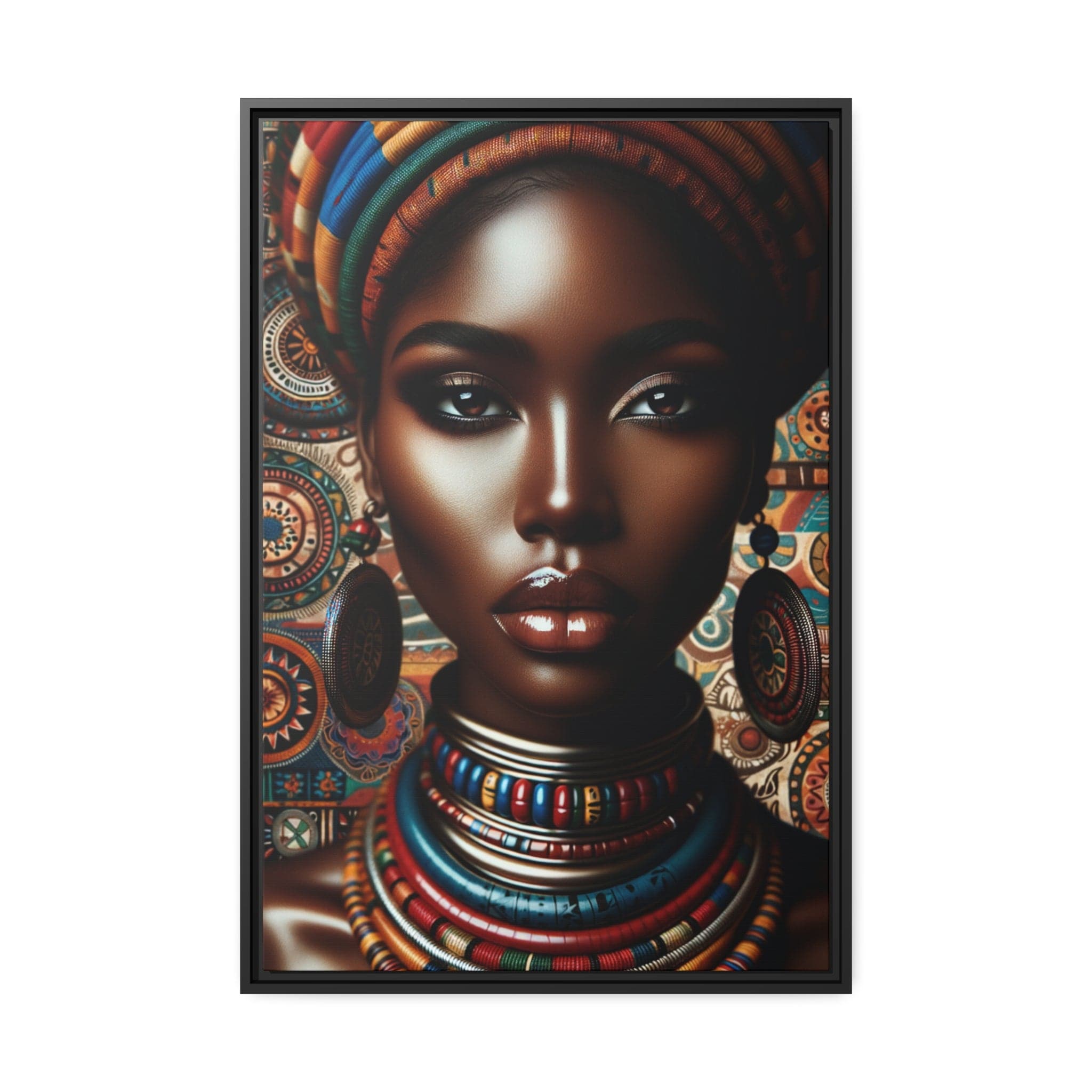 Printify Canvas 61.00 Cm″ x 91.40 Cm″ (Vertical) Tableau "La puissance et la grâce : Évocation des femmes africaines à travers les coups de pinceau"