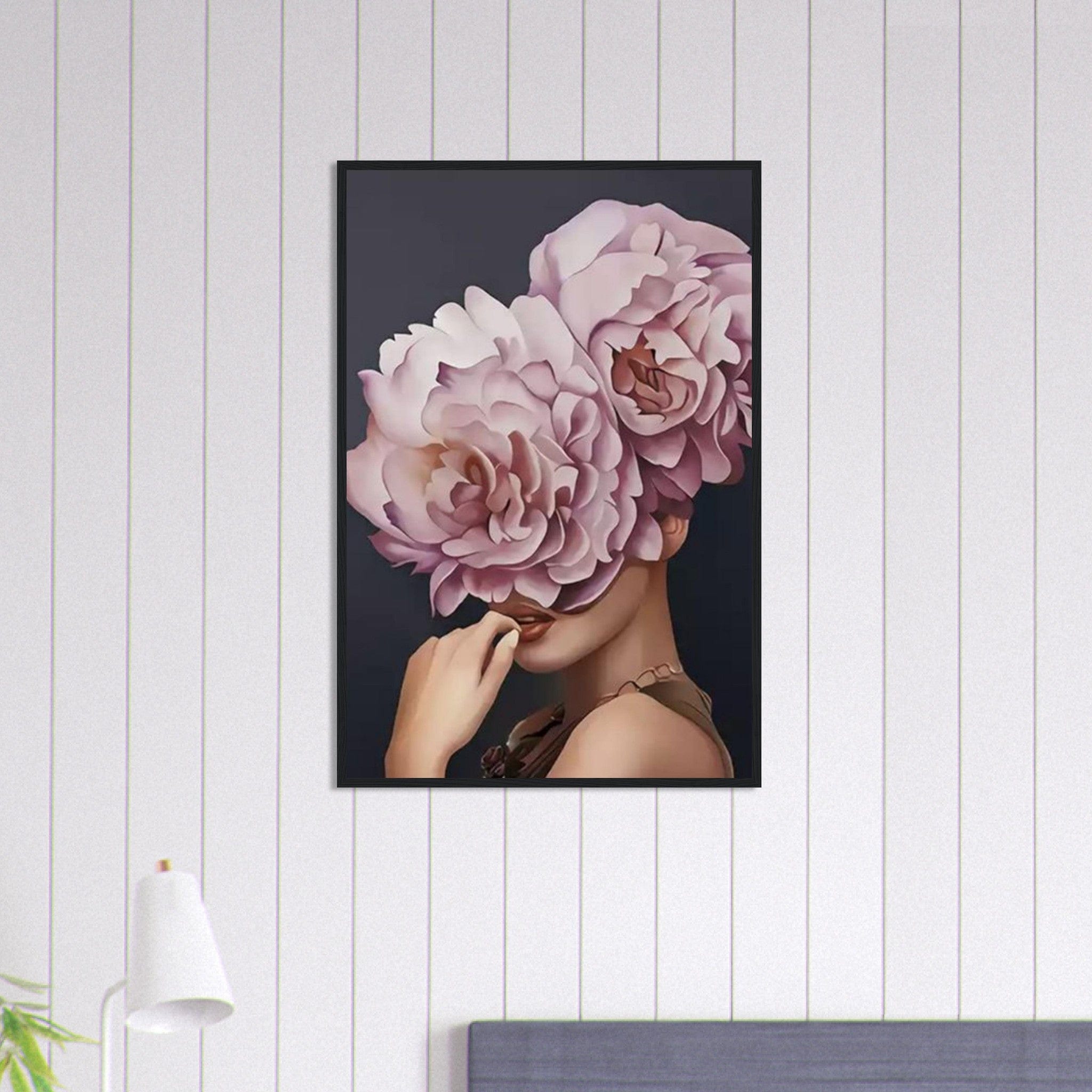 Canvanation Print Material 60x90 cm / 24x36″ Tableau Femme Fleurs Cheveux Roses Violet