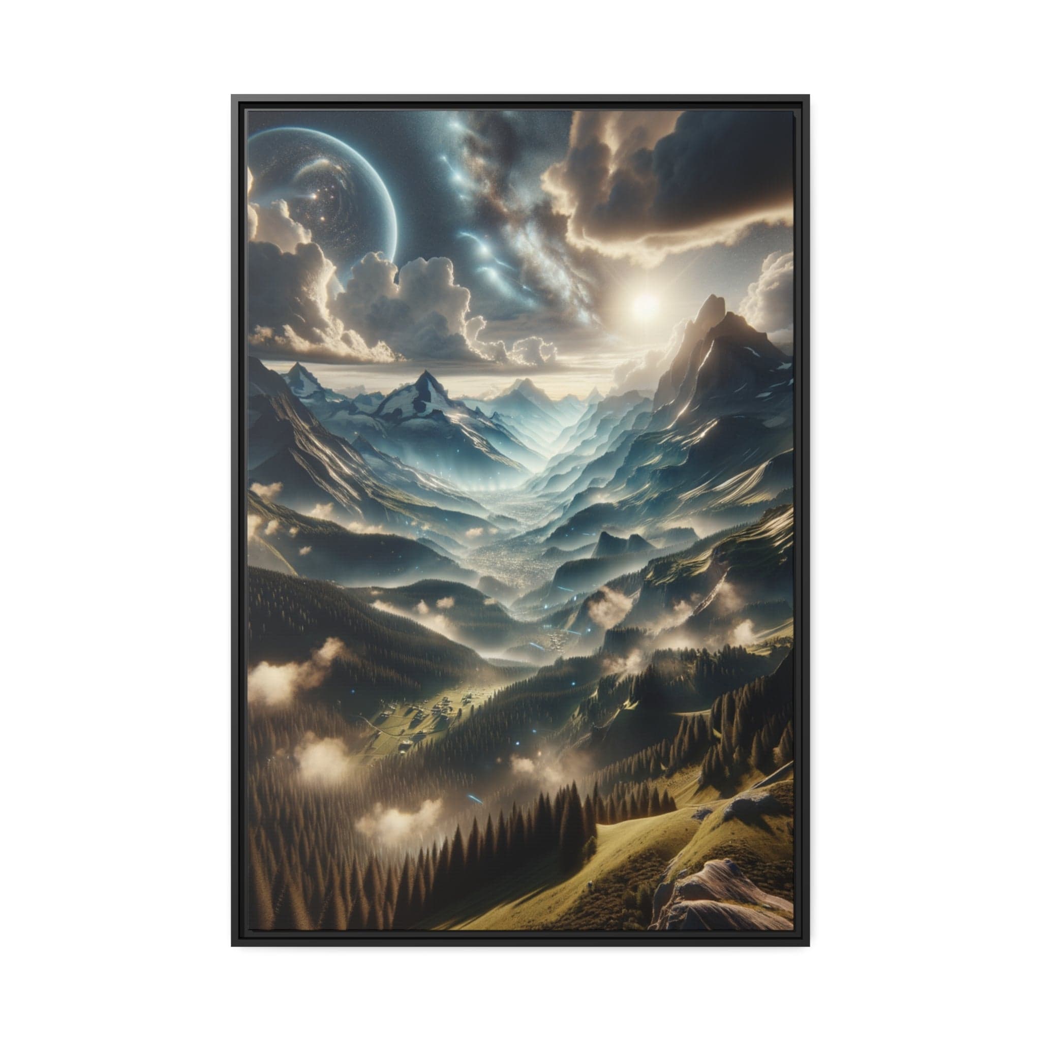 Printify Canvas 81.30 Cm″ x 121.90 Cm″ (Vertical) Tableau Les sommets éternels : une odyssée picturale à travers les montagnes majestueuses