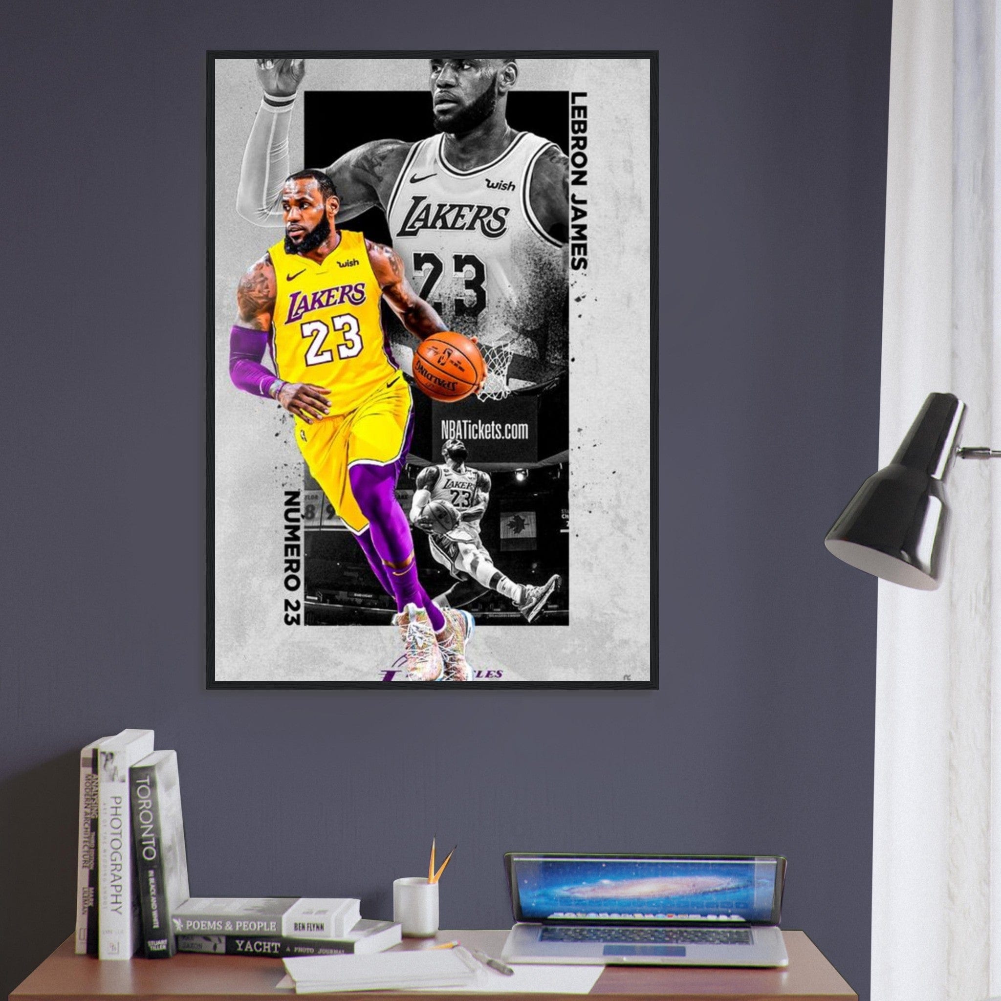 Canvanation Print Material Tableau Basket Laker Lebron James