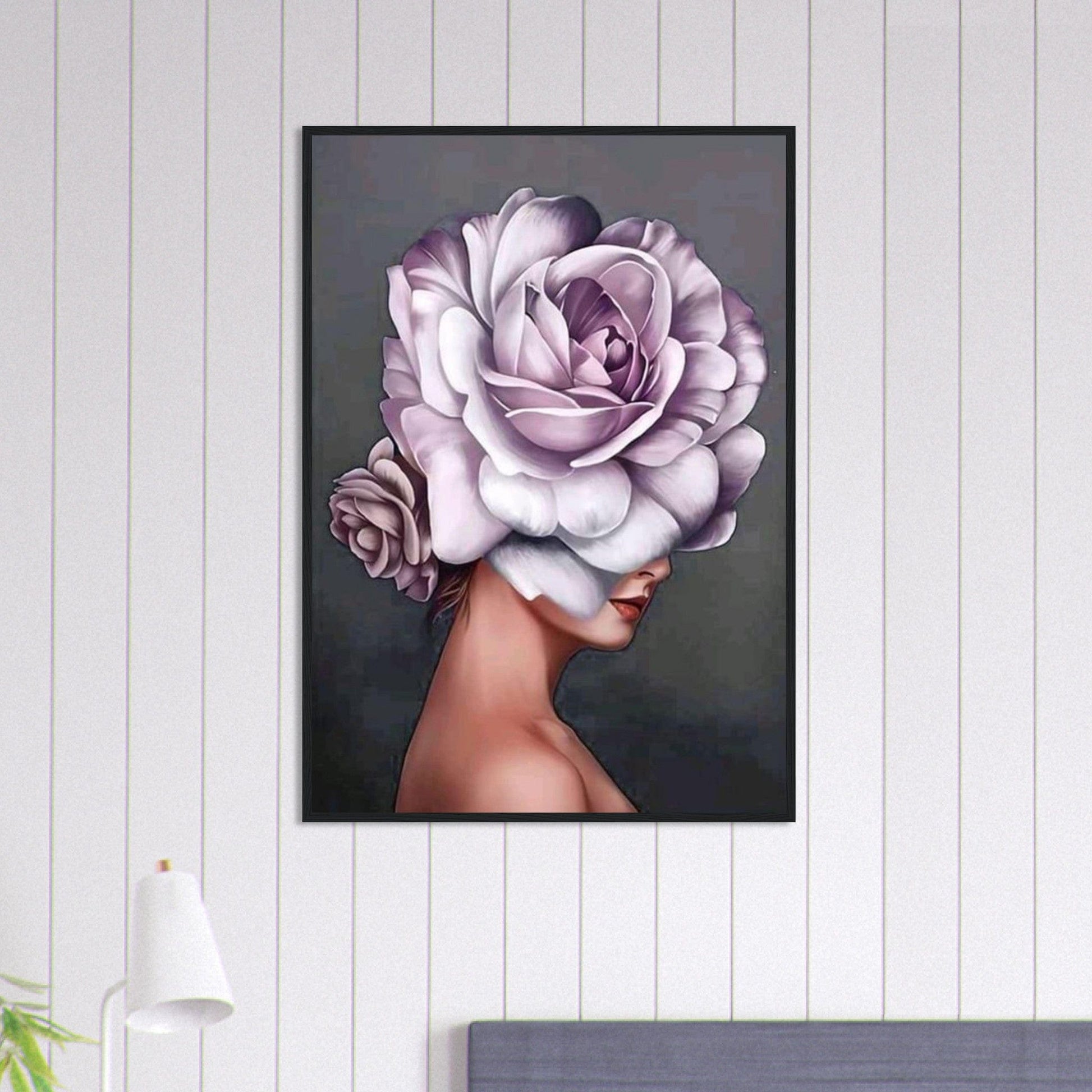 Tableau Femme Fleurs Violet