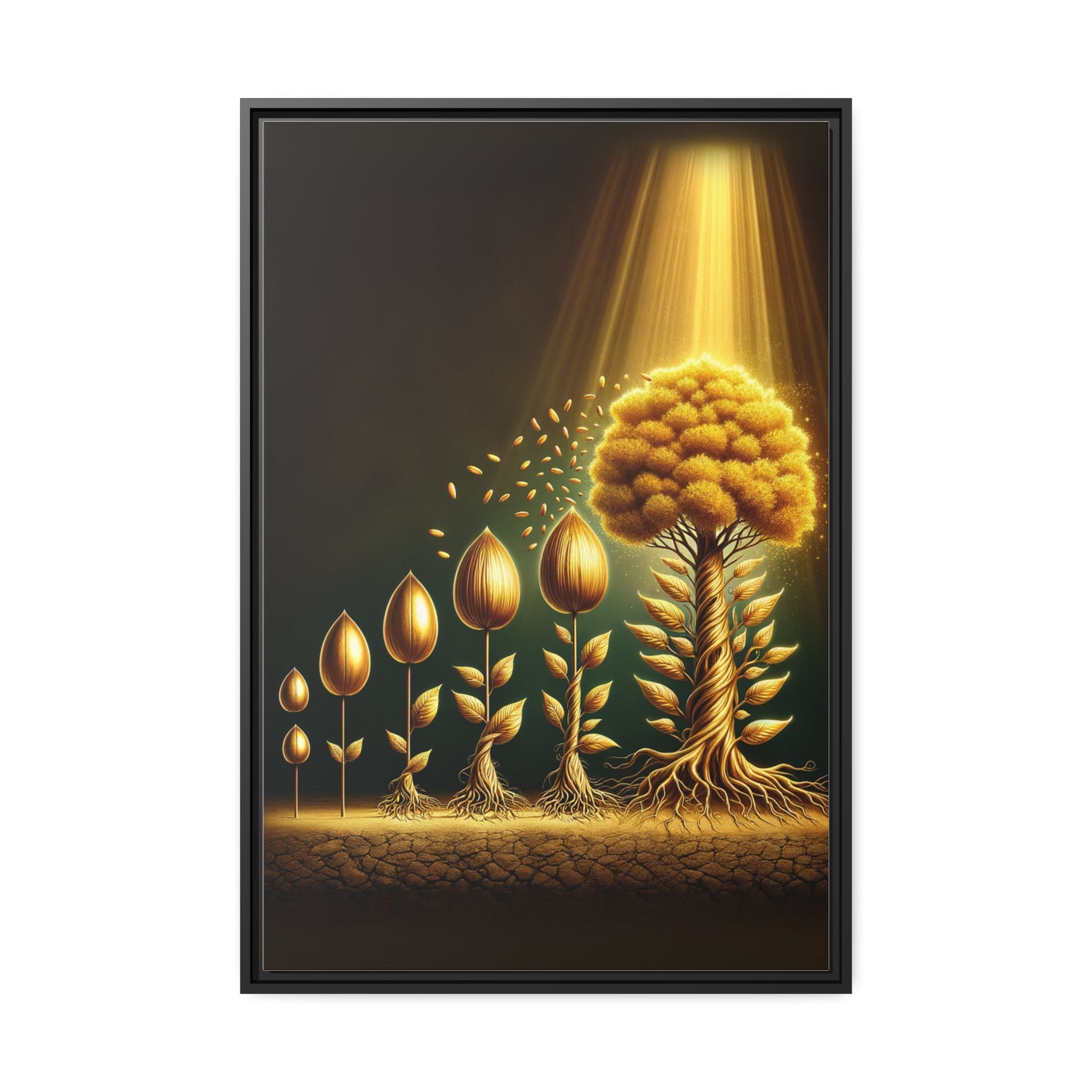 Printify Canvas 61.00 Cm″ x 91.40 Cm″ (Vertical) Tableau L'éclat divin de l'Arbre de vie doré