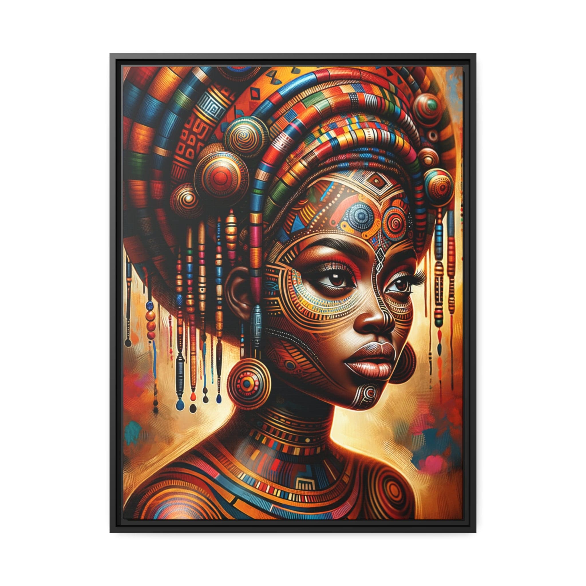 Printify Canvas 61.00 Cm" x 81.30 Cm" (Vertical) Tableau "Reines d'Afrique : Célébration de la force et de la grâce des femmes africaines".