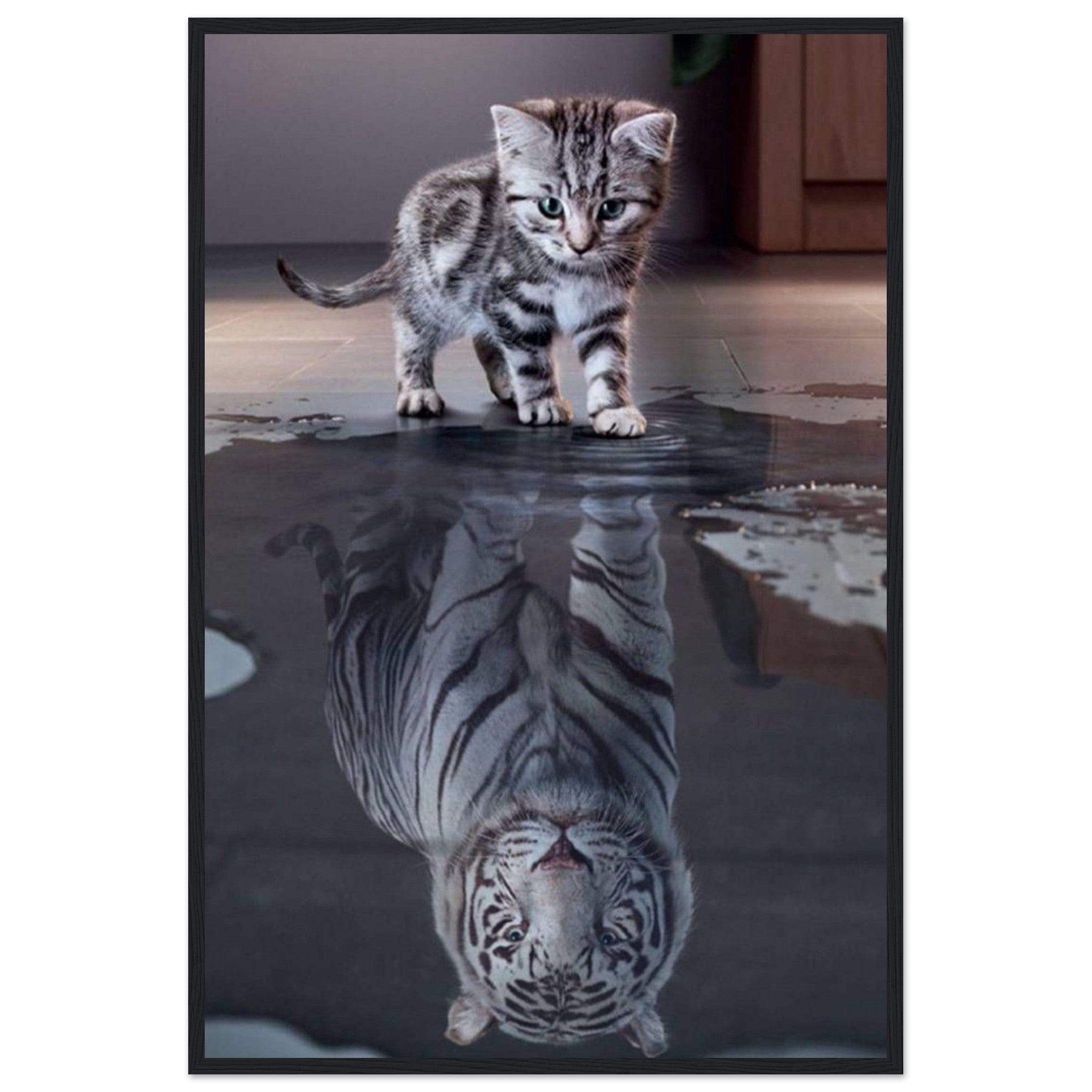 Canvanation Print Material 60x90 cm / 24x36″ Tableau Tigre Et Chat