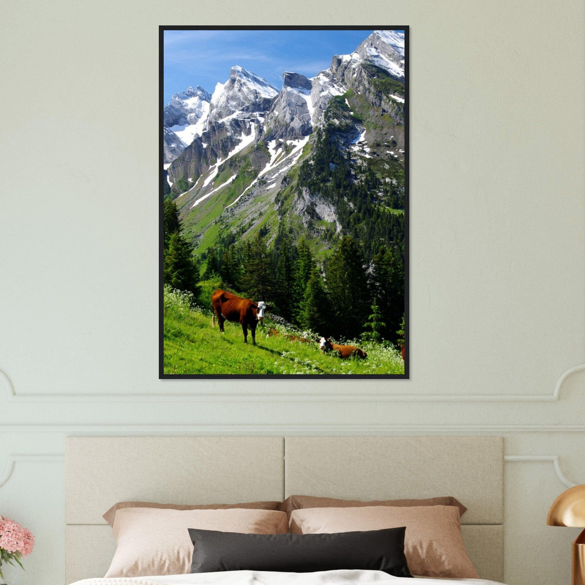 Canvanation Print Material 70x100 cm / 28x40″ Tableau Montagne Chalet