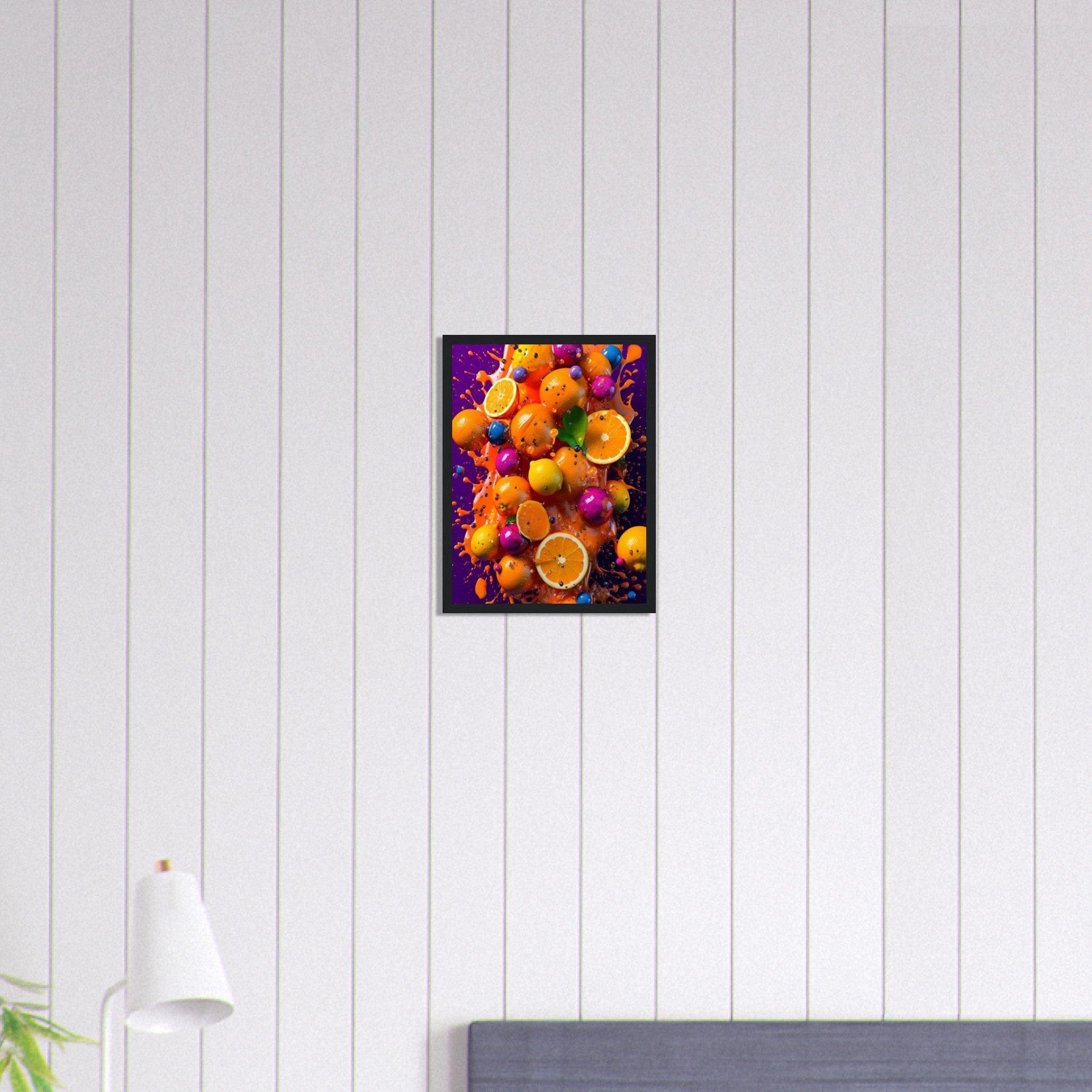 Canvanation Print Material 30x40 cm / 12x16″ Tableau Cuisine Panier De Fruit Fond Violet