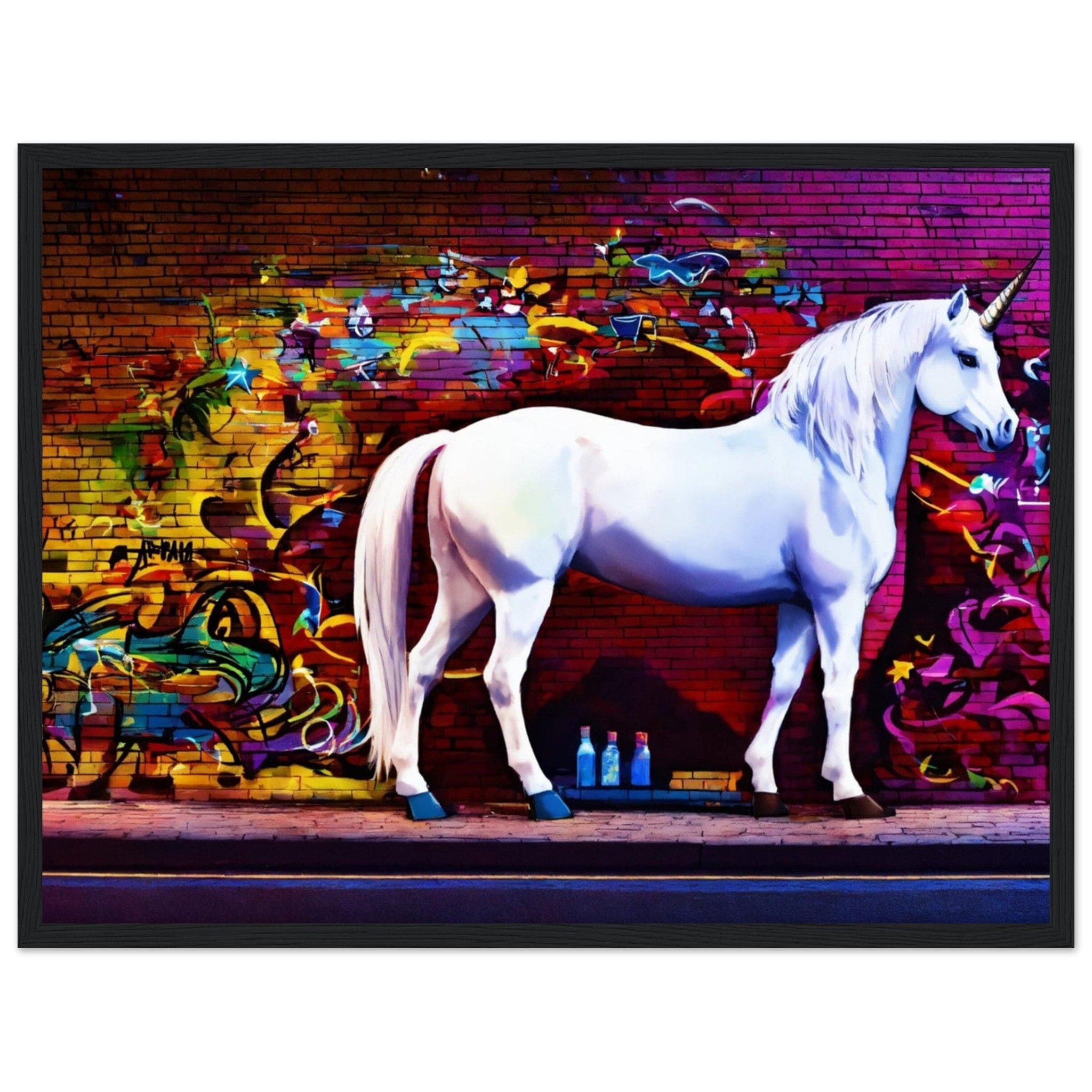 Canvanation Print Material 45x60 cm / 18x24″ Tableau Animaux Street Art Licorne