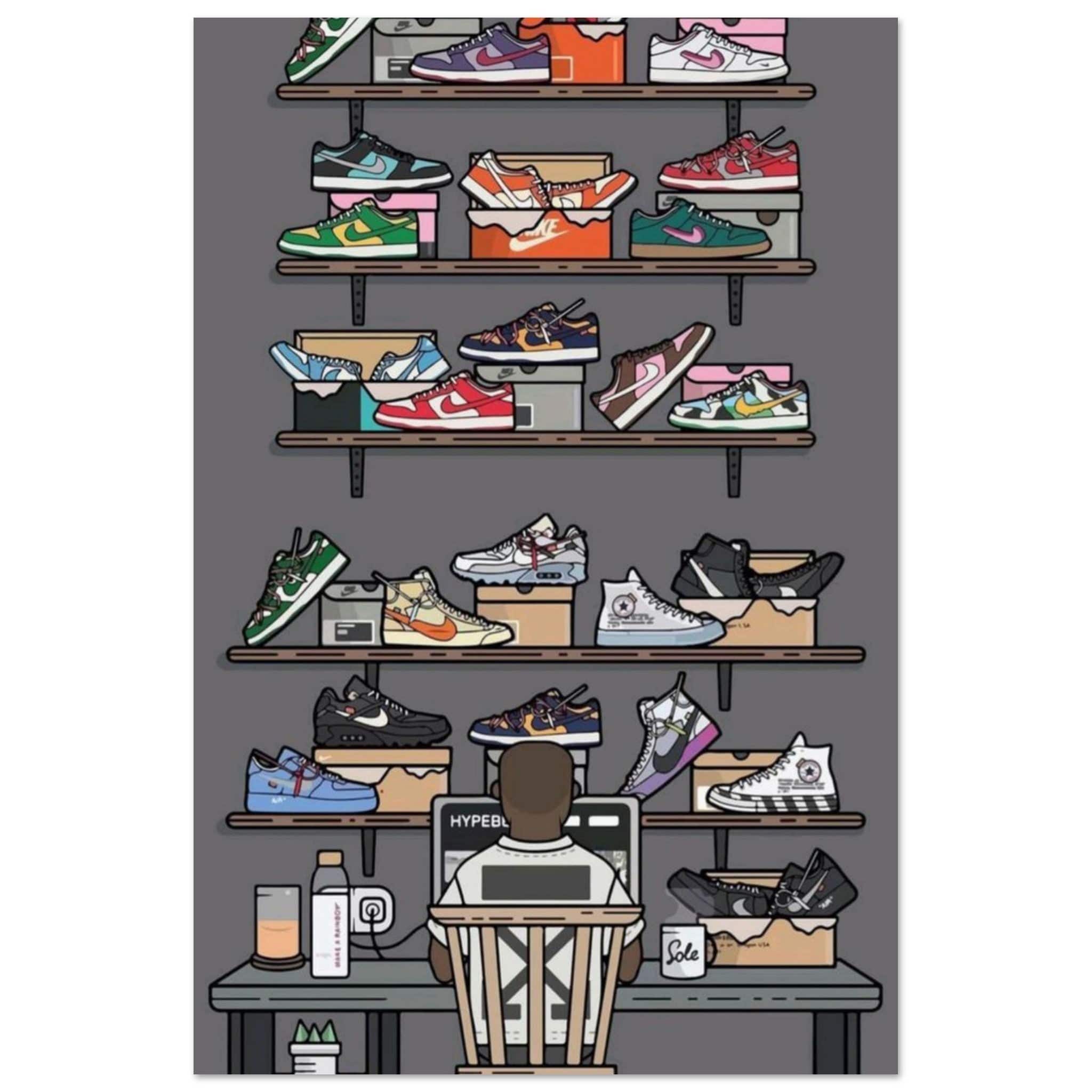 Gelato Print Material 60x90 cm / 24x36″ Poster Sneaker Nike Off White