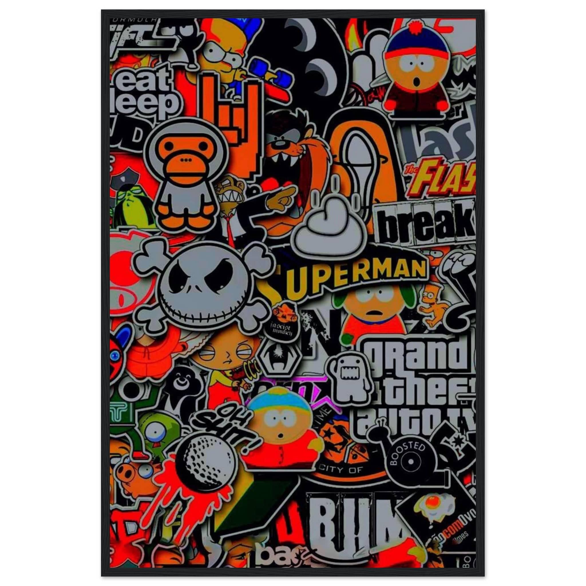 Gelato Print Material 60x90 cm / 24x36″ Cadre Street Art graffiti