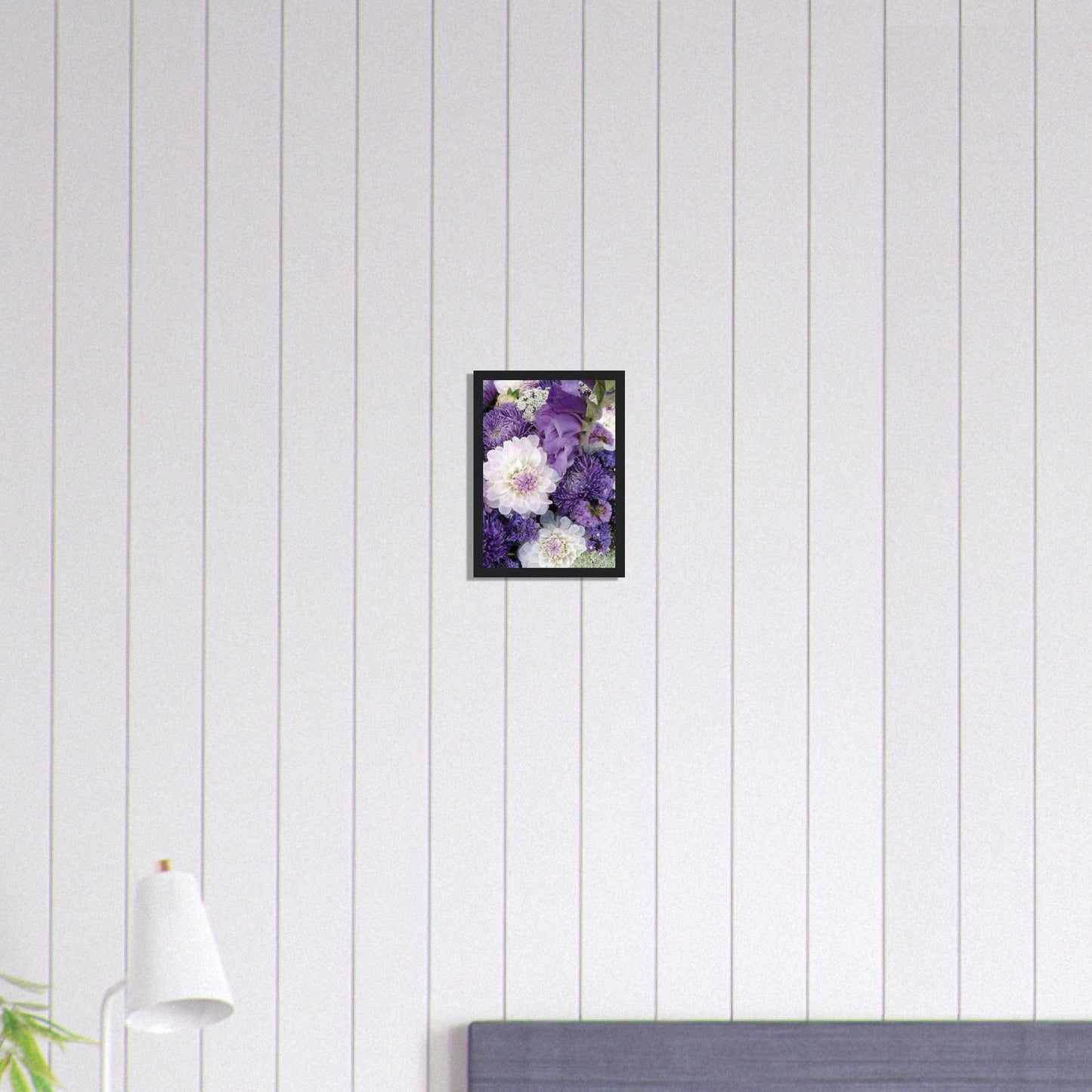 Tableau Floral Blanc et Violet Canvanation