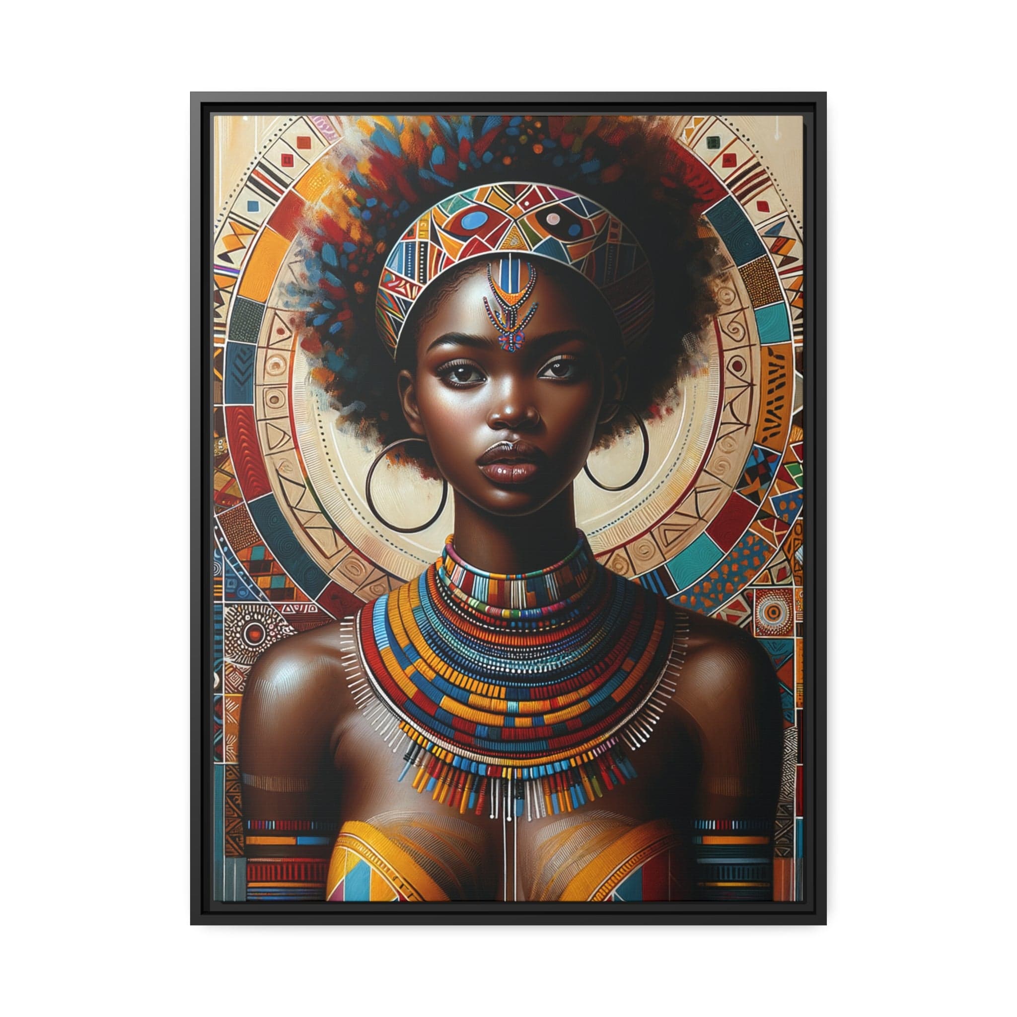 Printify Canvas 61.00 Cm" x 81.30 Cm" (Vertical) Tableau "Empowering African Women: A Vibrant and Resilient Tableau"