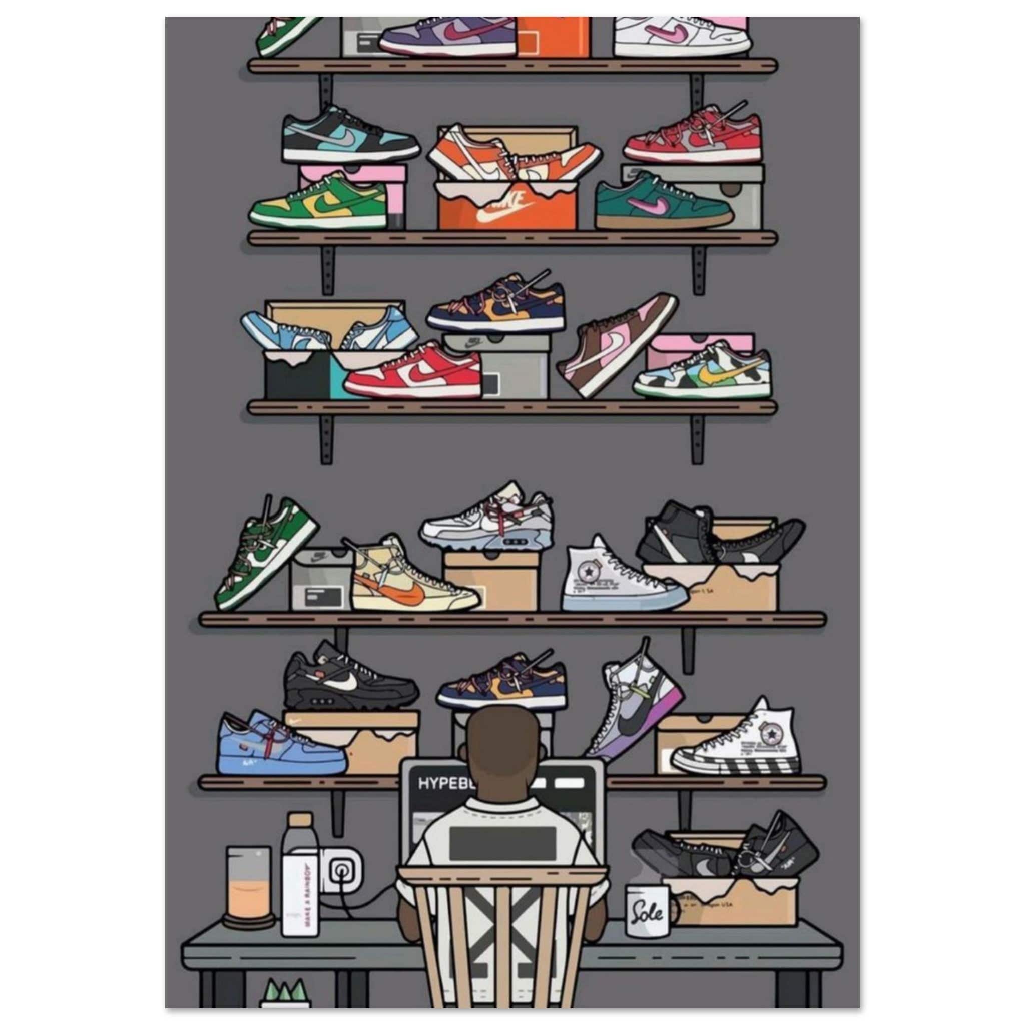 Gelato Print Material 70x100 cm / 28x40″ Poster Sneaker Nike Off White