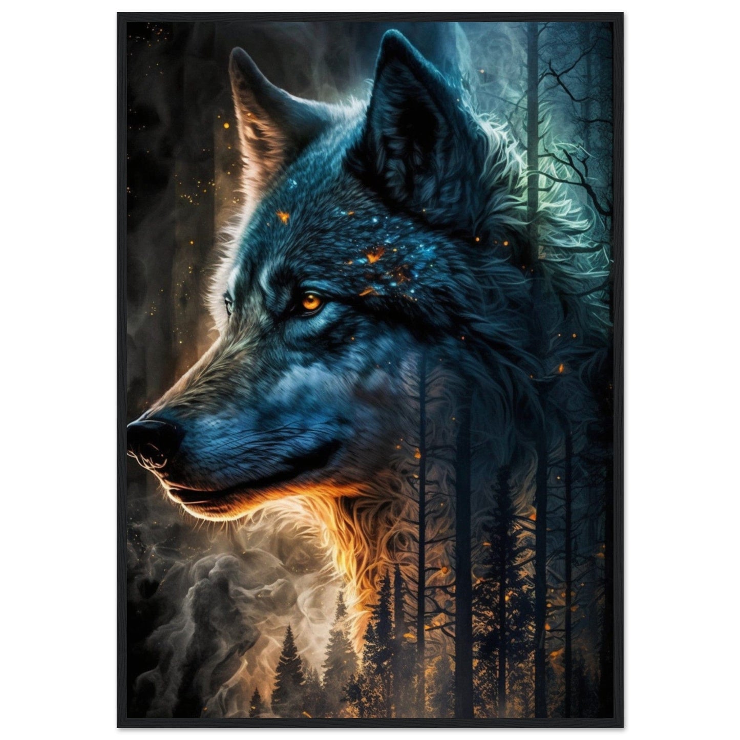 Tableau Loup Bleu - Canvanation