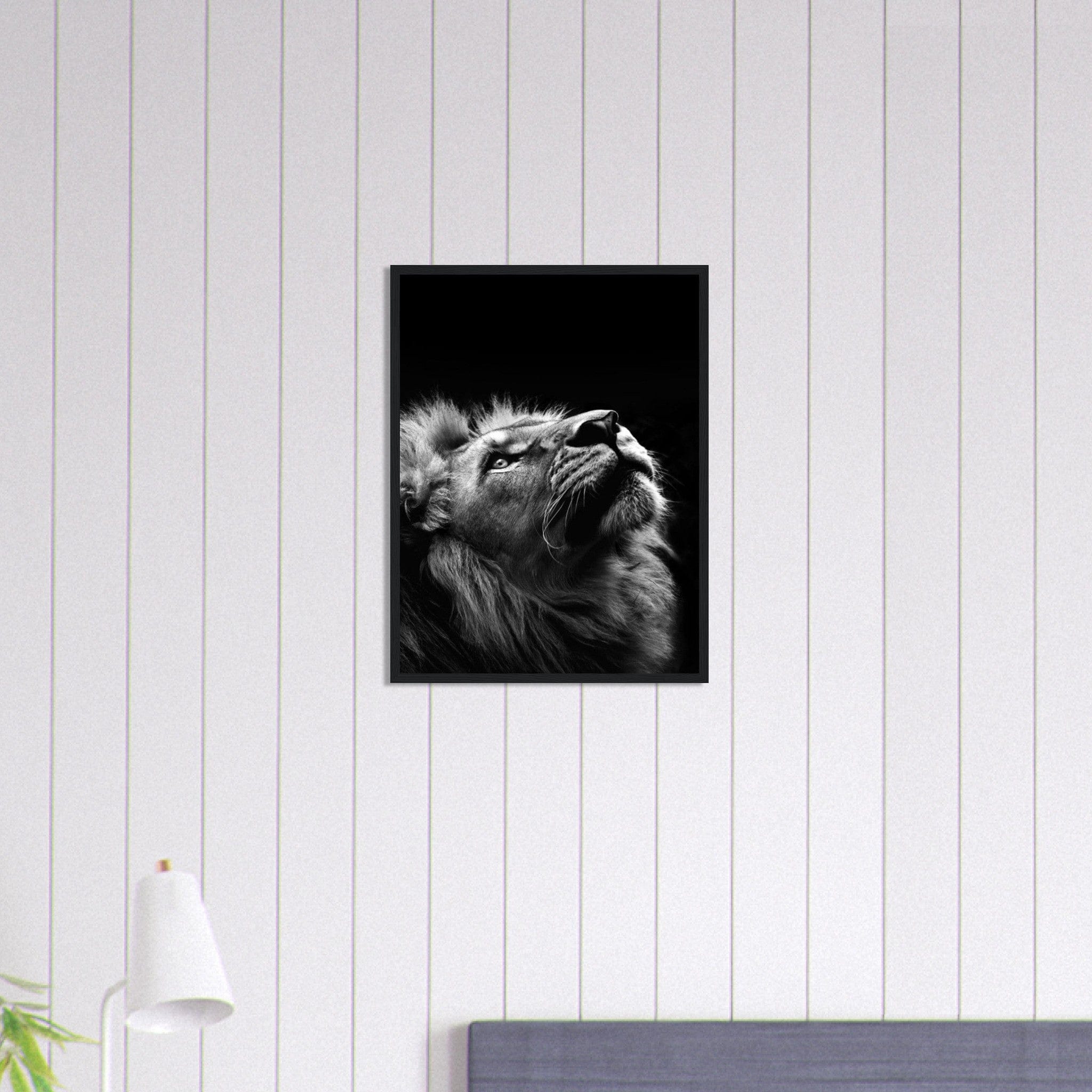 Canvanation Print Material 45x60 cm / 18x24″ Tableau Lion Art Noir