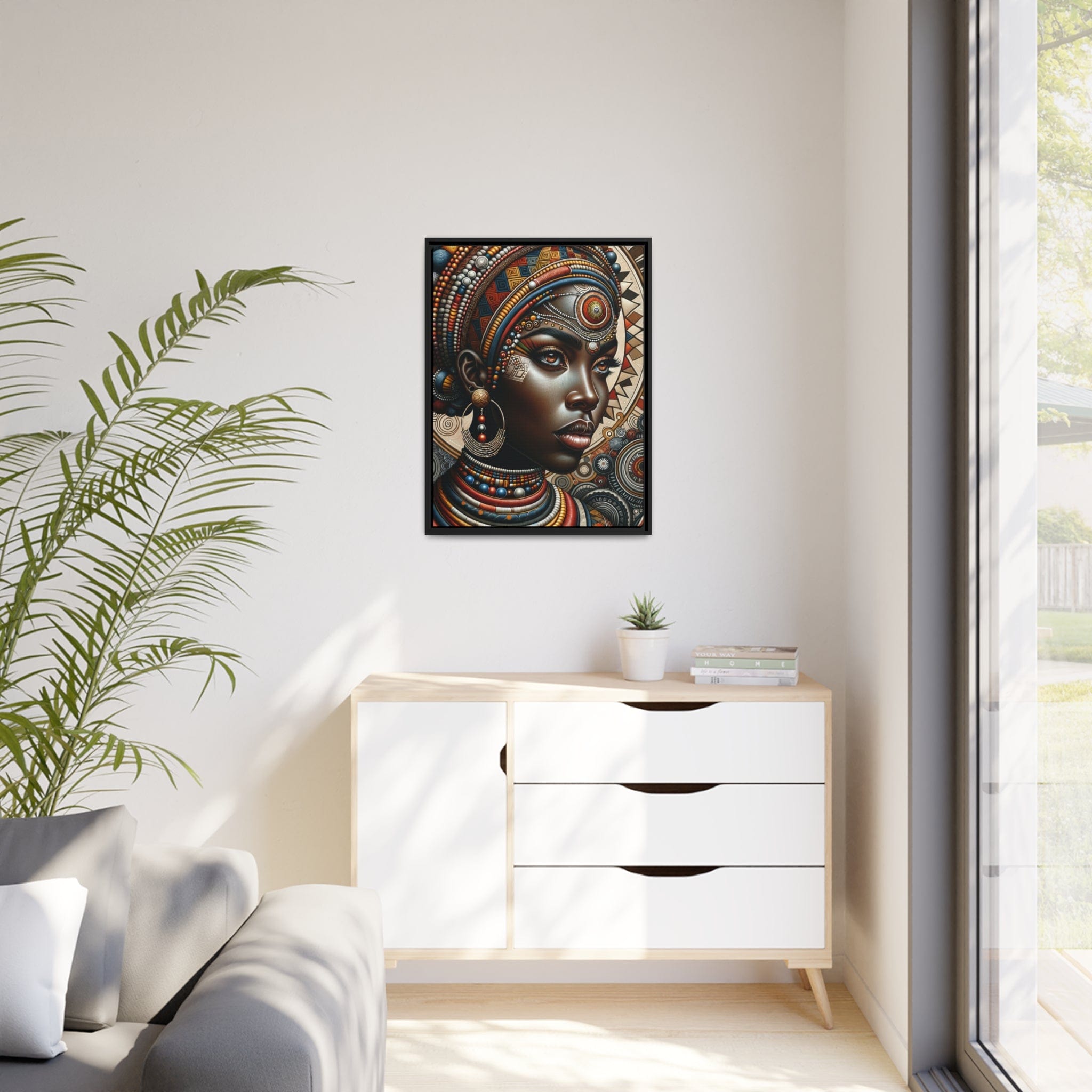 Printify Canvas Tableau "La beauté et la grâce de la femme africaine : Un tableau vibrant de couleurs et de culture"