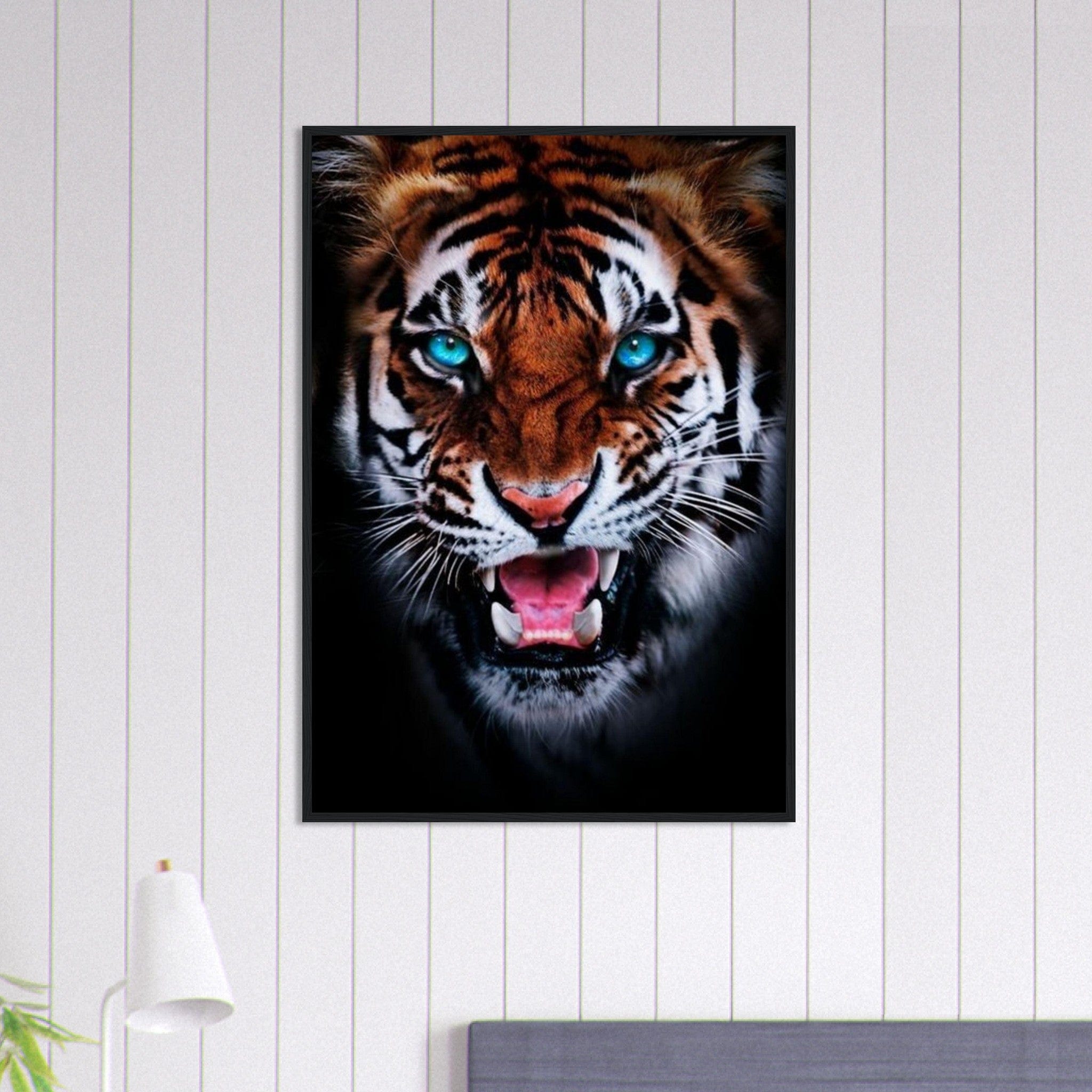 Tableau Tigre Du Bengale Yeux Bleu Canvanation