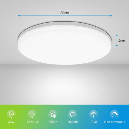 Canvanation Blanc 30cm Plafonnier LED Etanche