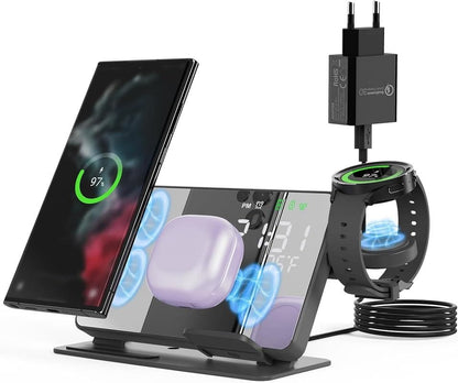 Canvanation Station de Charge Sans Fil 3 en 1 pour Samsung Galaxy
