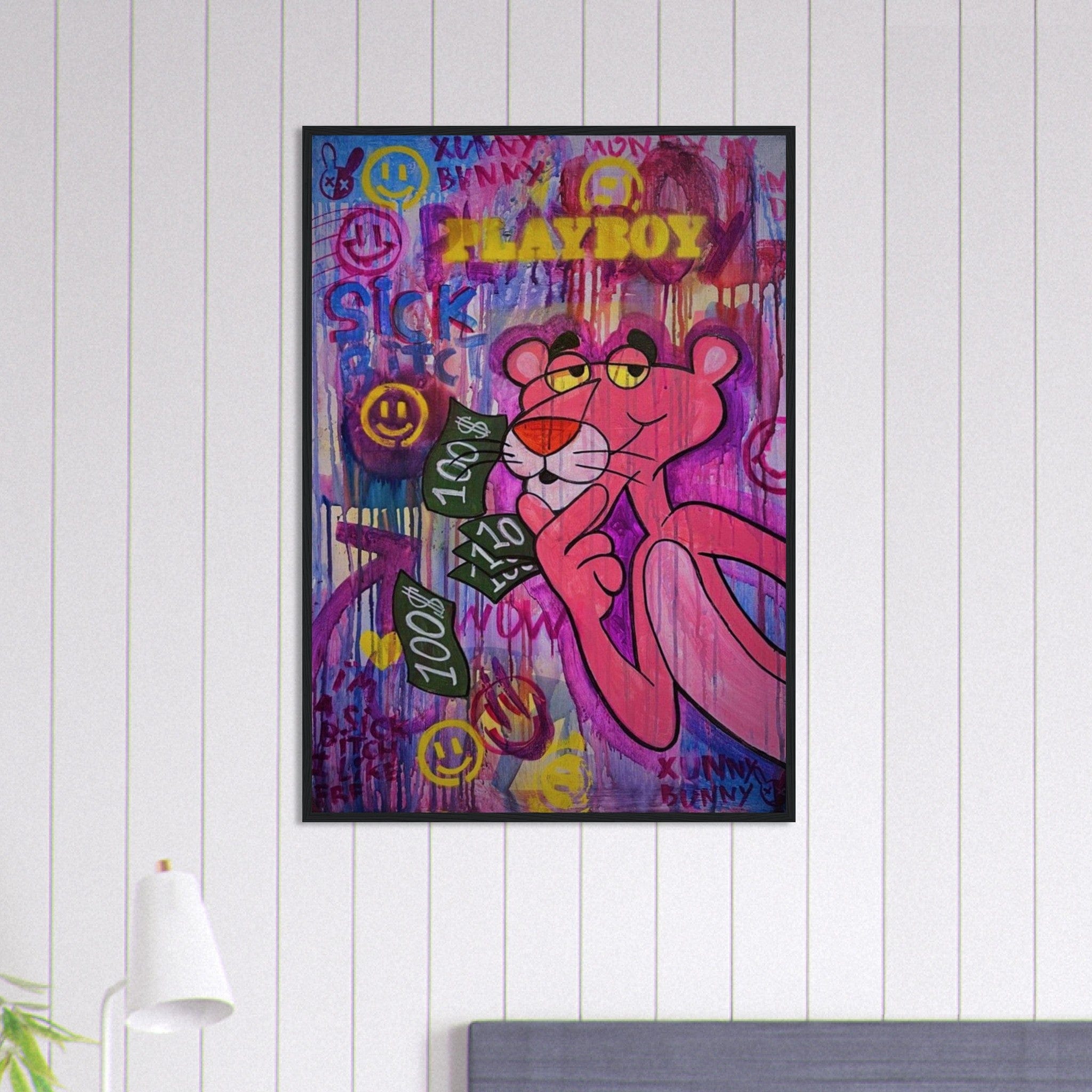 Canvanation Print Material 70x100 cm / 28x40″ Tableau Street Art La Panthère Rose