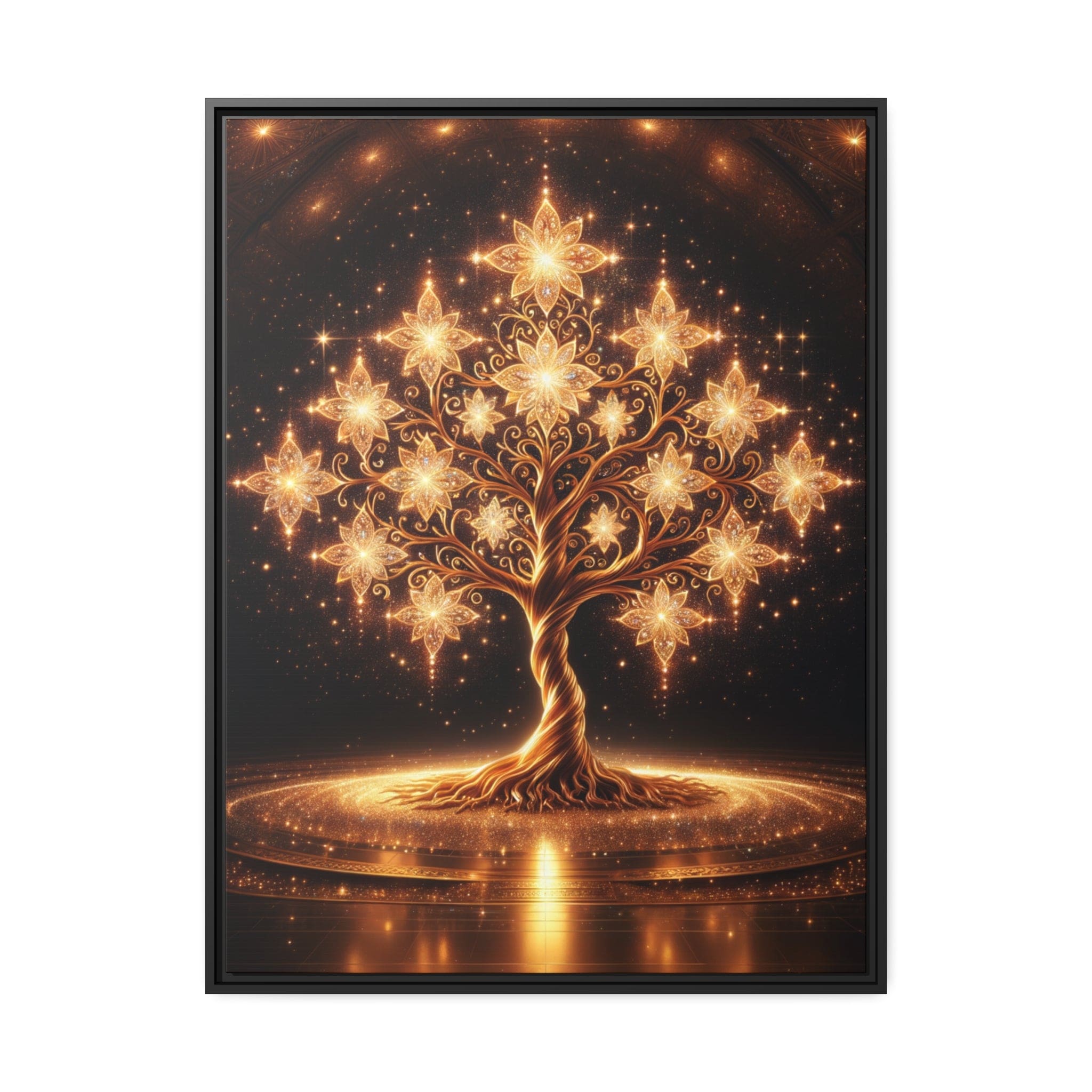 Printify Canvas 30" x 40" (Vertical) Tableau Arbre De Vie Nuance D'or