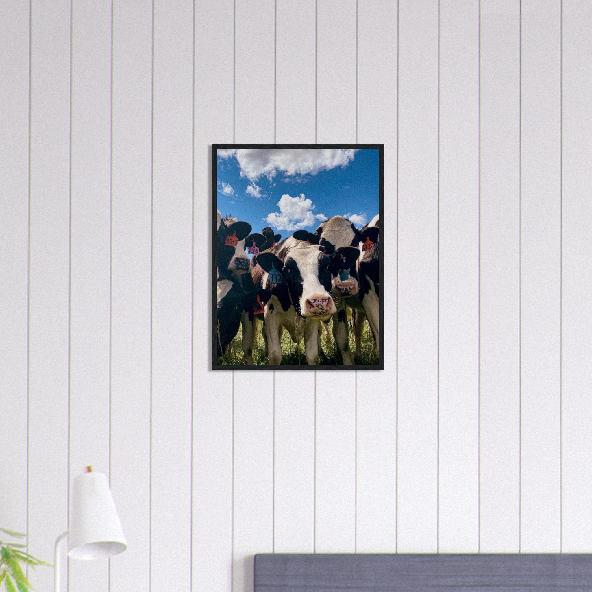 Canvanation Print Material Tableau Vache Noir Et Blanc