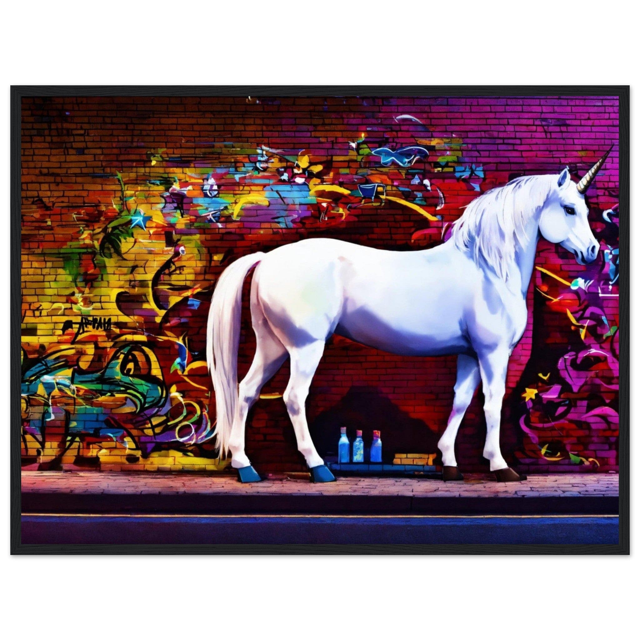 Canvanation Print Material 60x80 cm / 24x32″ Tableau Animaux Street Art Licorne