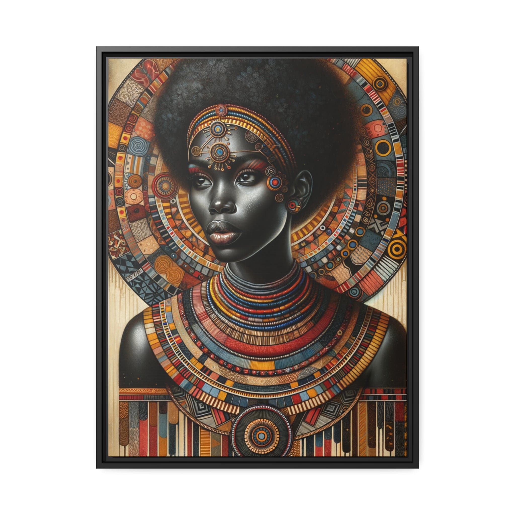 Printify Canvas 61.00 Cm" x 81.30 Cm" (Vertical) Tableau "Afrique épanouie : La beauté féminine capturée dans un tableau"