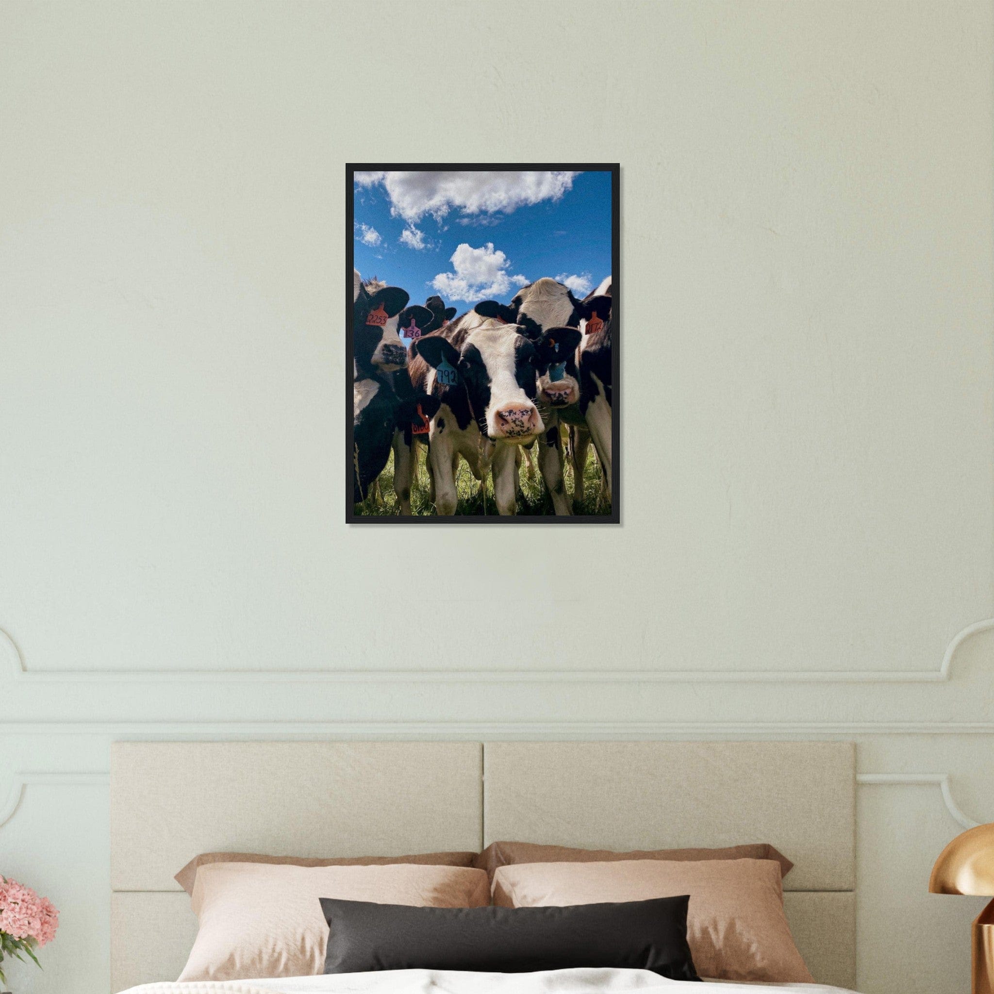 Canvanation Print Material Tableau Vache Noir Et Blanc