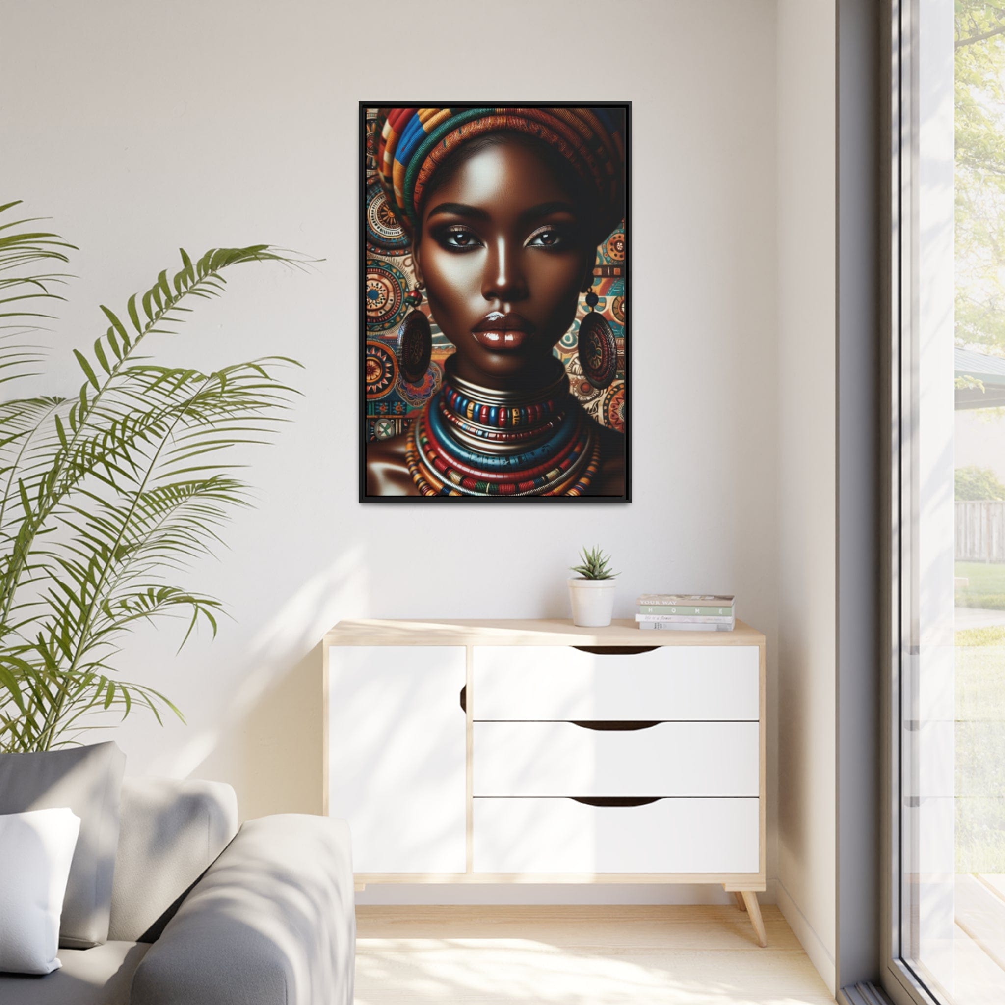 Printify Canvas Tableau "La puissance et la grâce : Évocation des femmes africaines à travers les coups de pinceau"