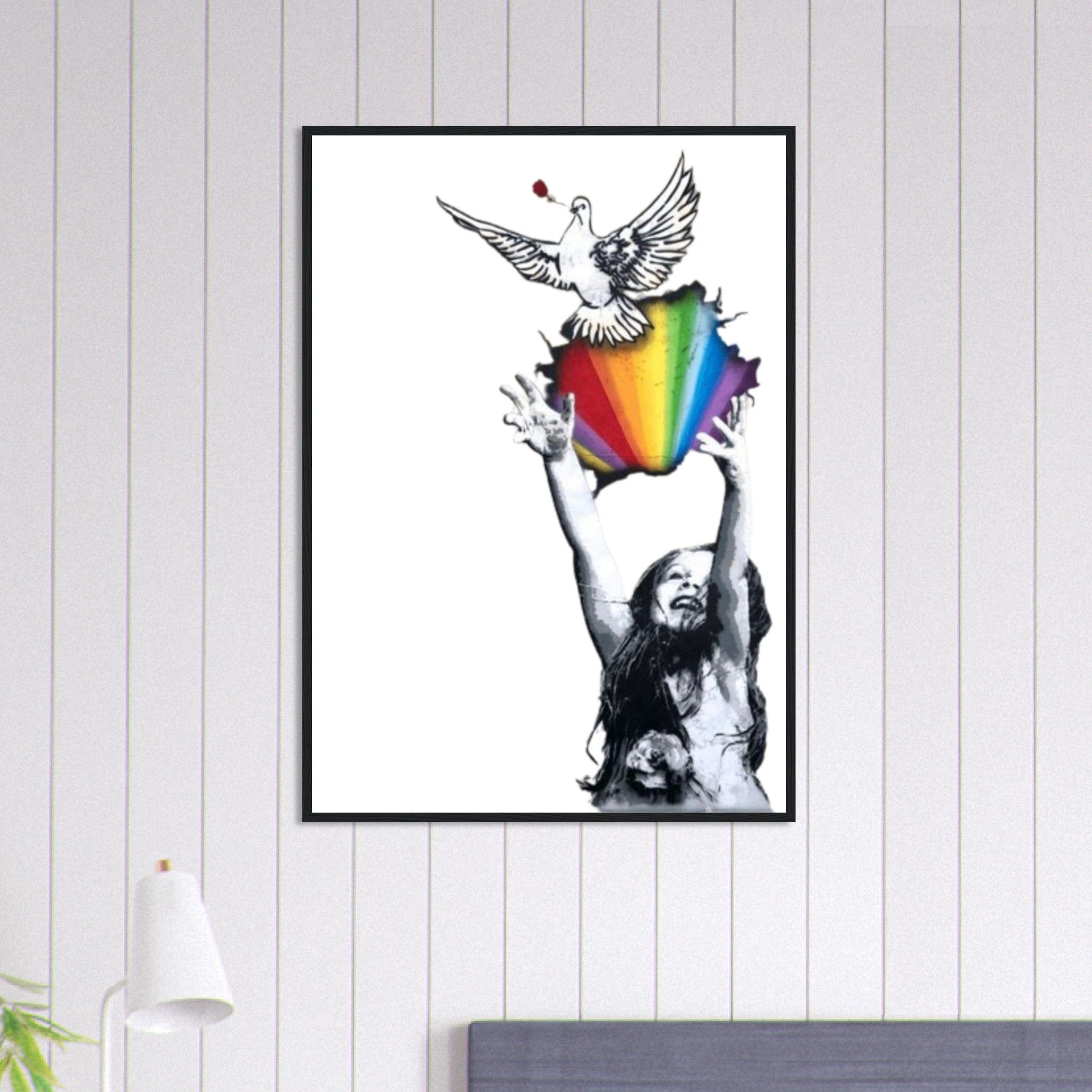 Canvanation Print Material 70x100 cm / 28x40″ Tableau Pop Art Banksy Arc En Ciel