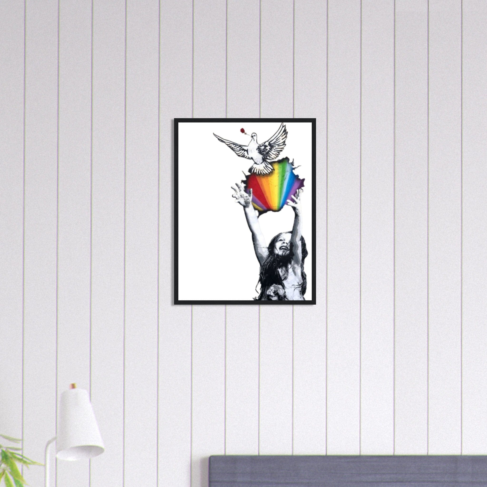 Canvanation Print Material 45x60 cm / 18x24″ Tableau Pop Art Banksy Arc En Ciel