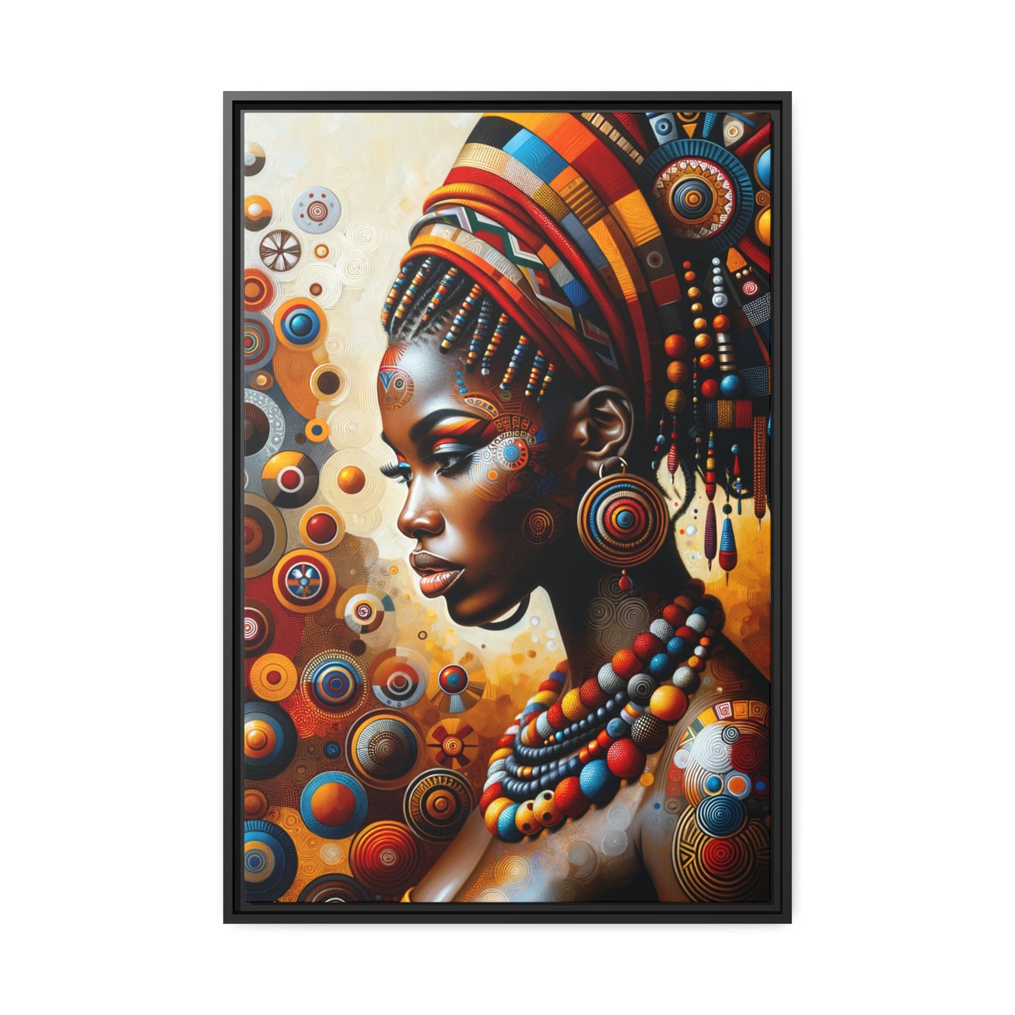 Printify Canvas 61.00 Cm″ x 91.40 Cm″ (Vertical) Tableau "Au cœur de la beauté africaine: Tableau vibrant de femmes inspirantes"