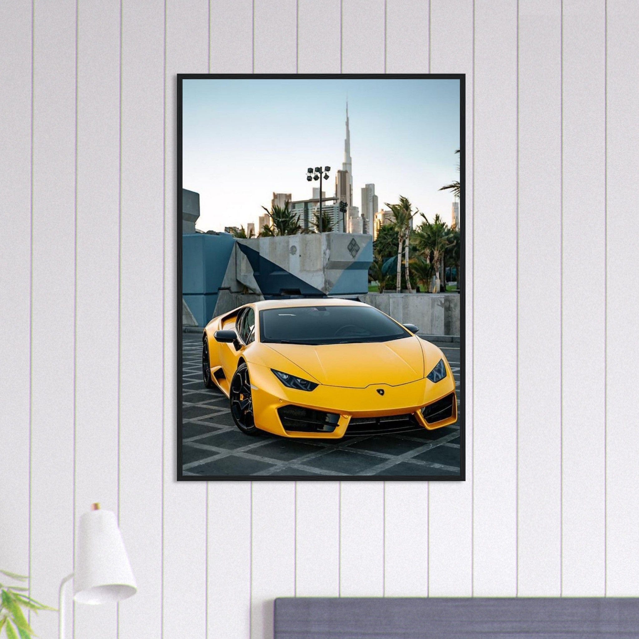 Canvanation Print Material 70x100 cm / 28x40″ Tableau Voiture Lamborghini Jaune