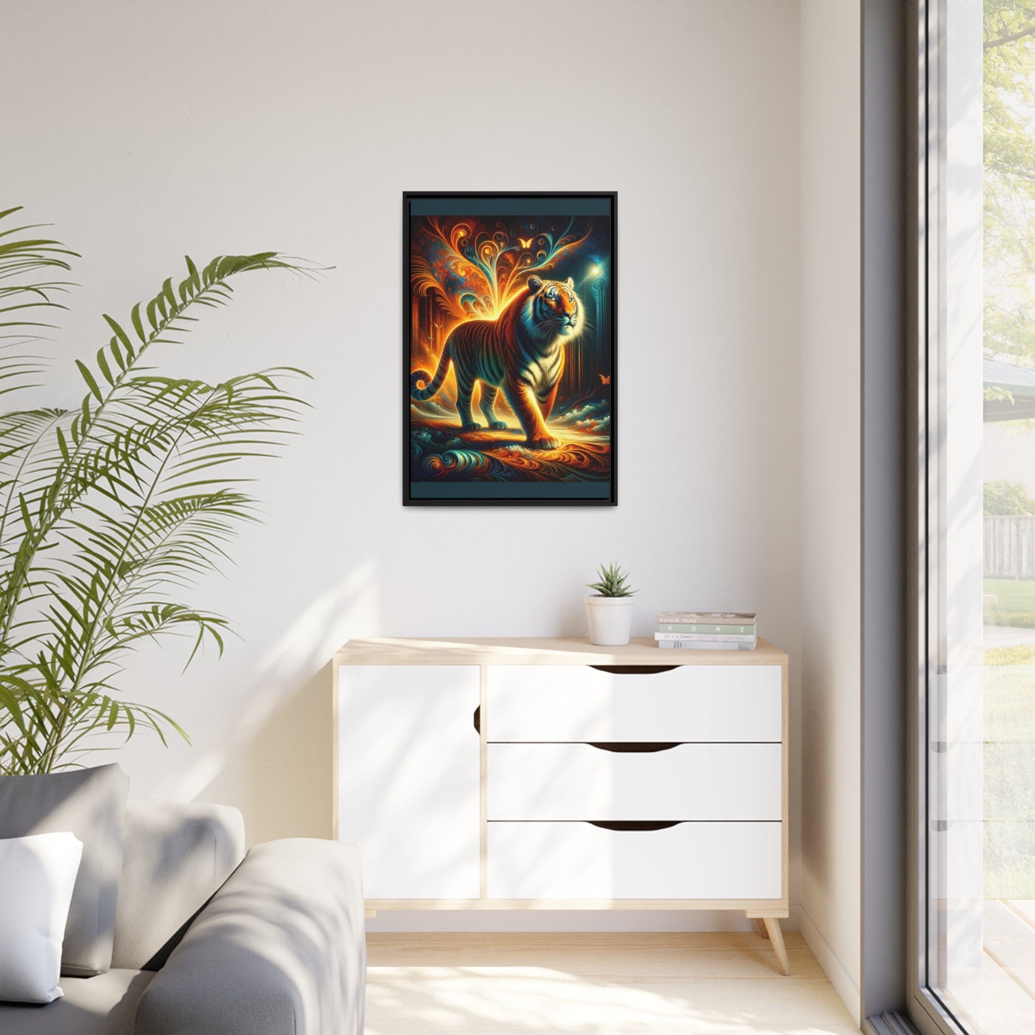 Printify Canvas Tableau Tigre Capturée En Couleurs